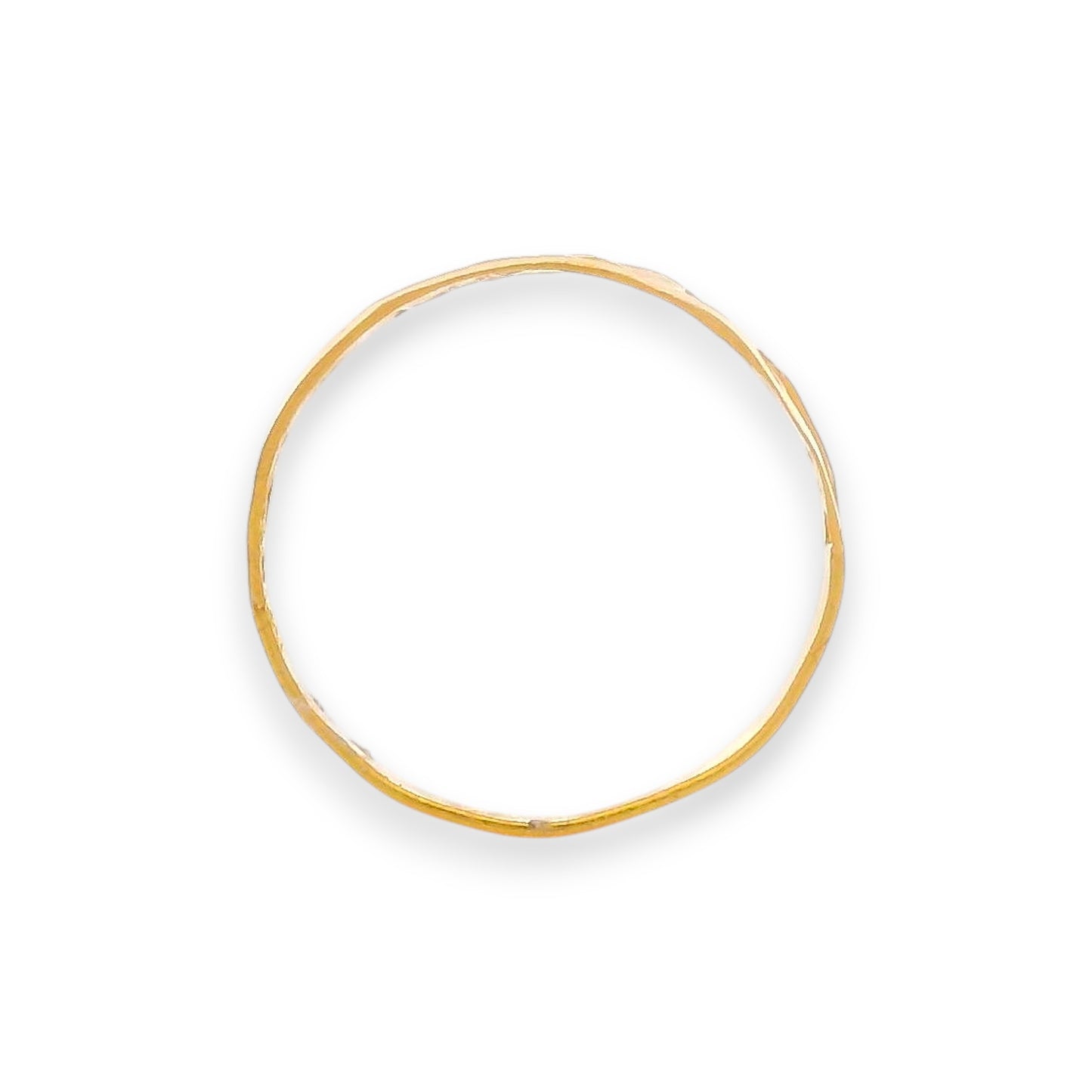 Regal Jewels RJBR3007a 22k plain gold baby ring band top view, lightweight kids jewelry, toddler size solid gold ring with cartoon enamel design – Regal Jewels Chicago