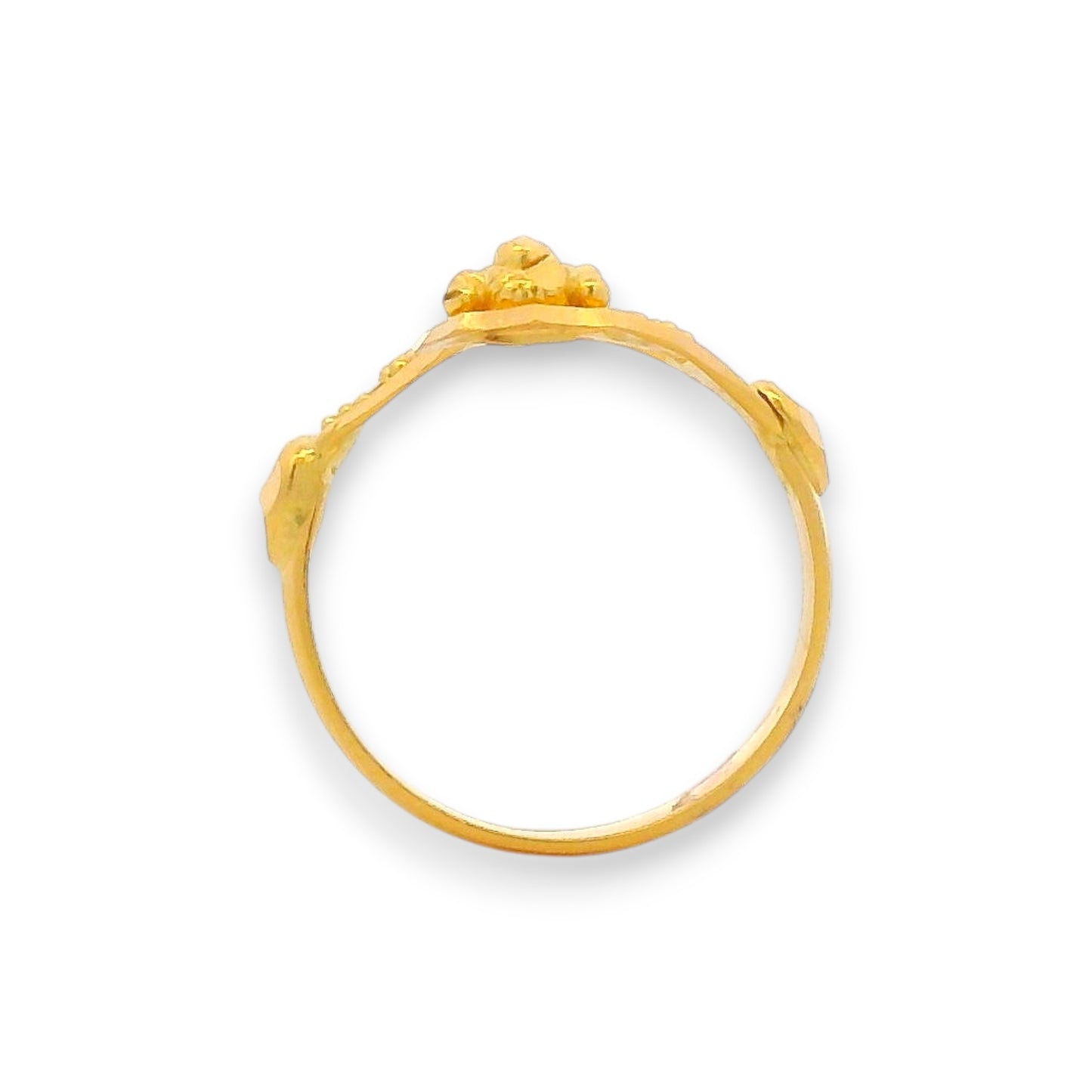Regal Jewels RJBR3080a 22k gold baby ring with twin floral motif design, lightweight children’s jewelry band, handcrafted toddler gold ring for daily wear and gifting – Regal Jewels Chicago