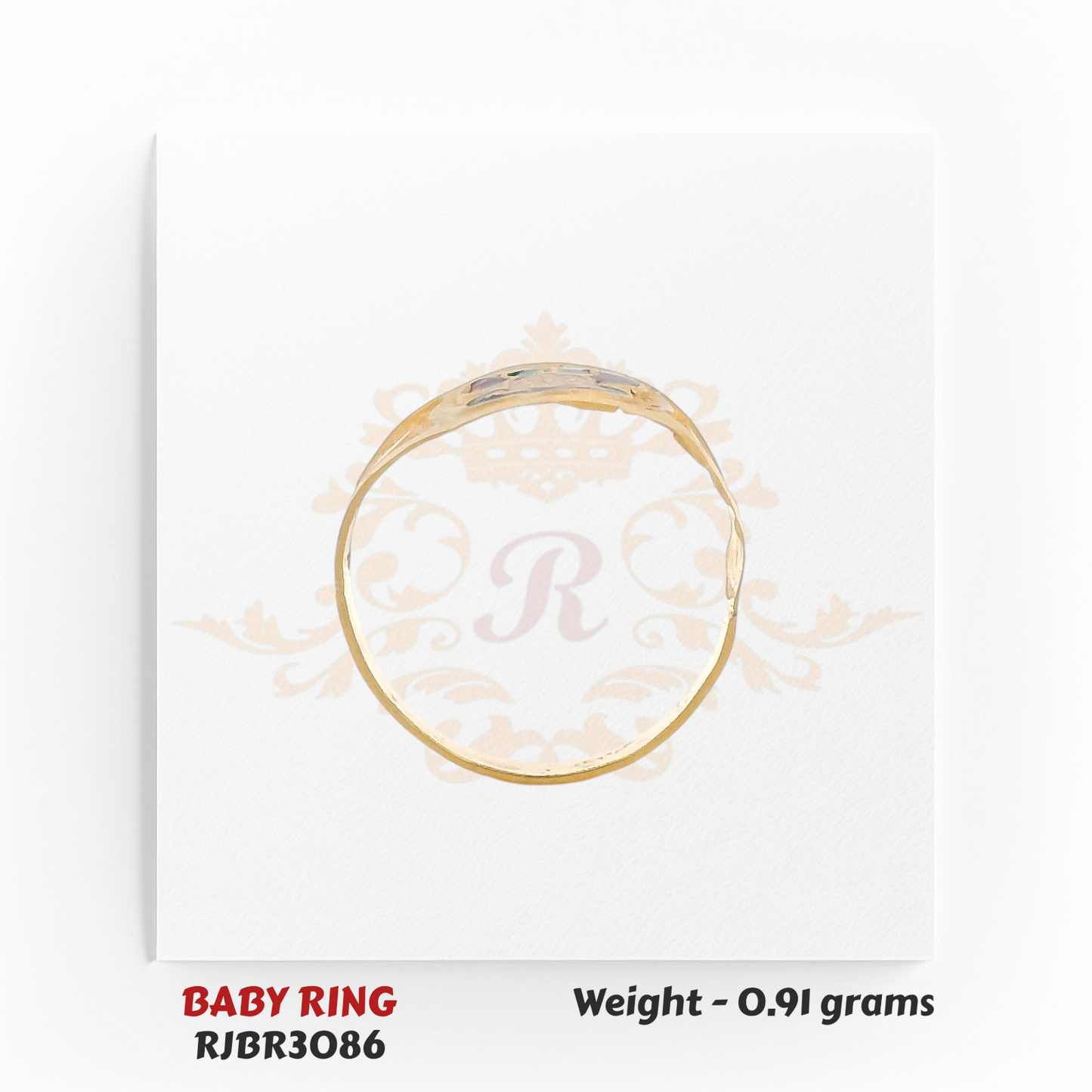Regal Jewels RJBR3086C 22kt gold baby ring 0.91g – top view newborn gold ring