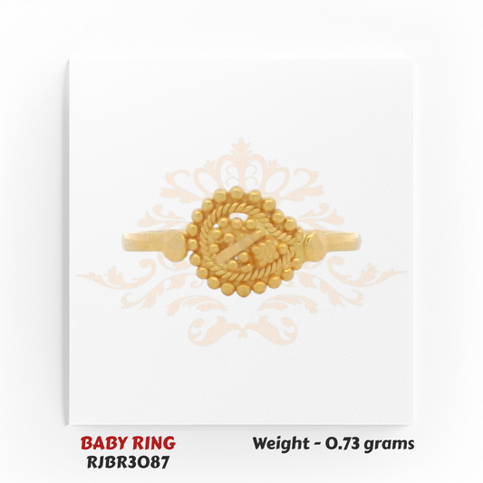 Regal Jewels RJBR3087A 22kt gold baby ring 0.73g – beaded round kids ring design