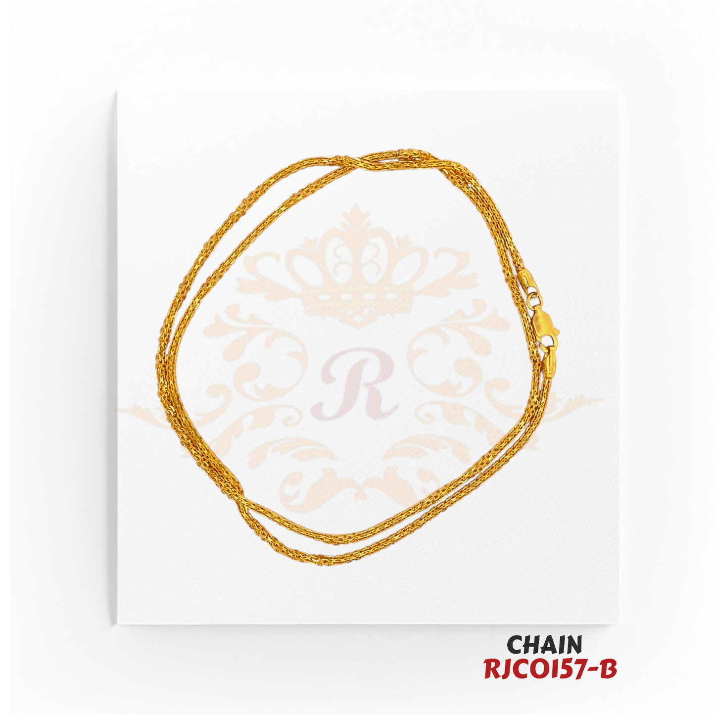 22kt Gold Twisted Link Chain RJCO157 – A 11.70-gram intricately designed twisted link chain, 20 inches in length. Available at Regal Jewels.
