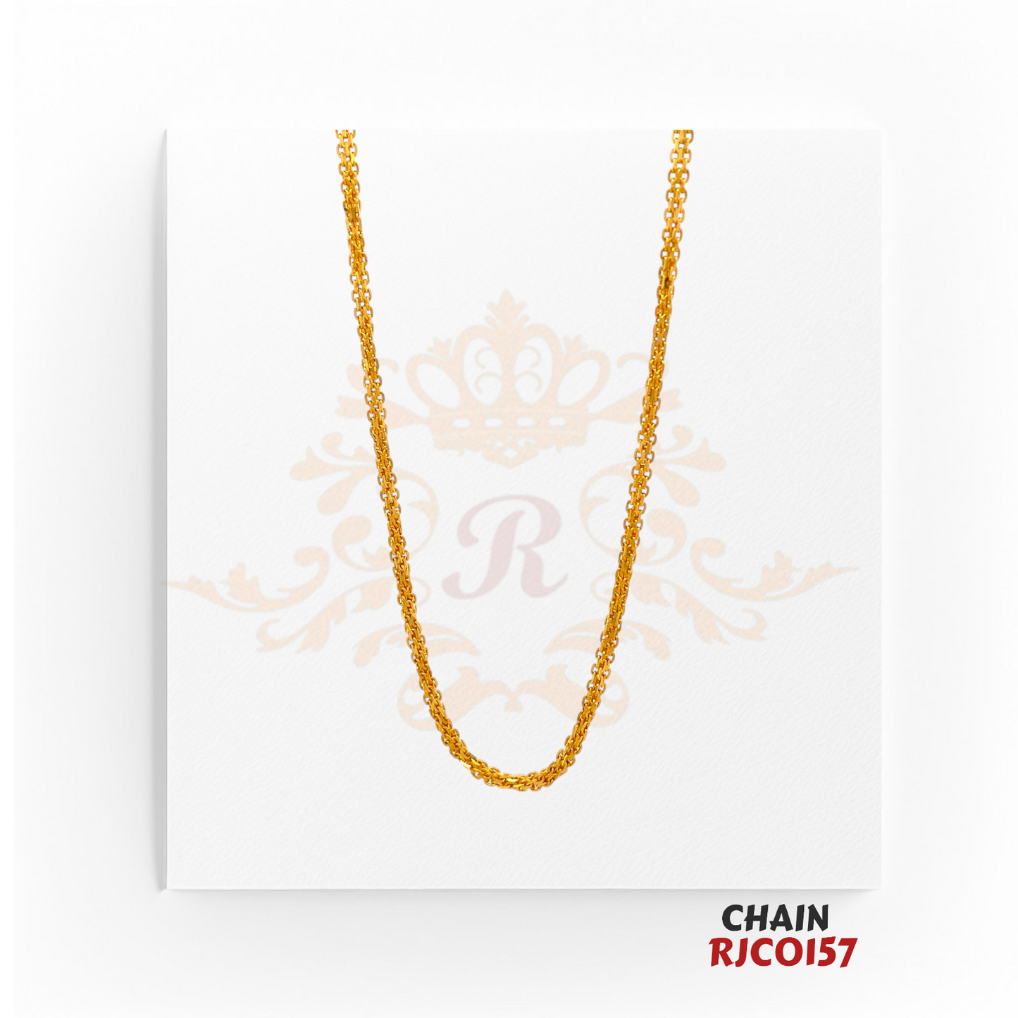 22kt Gold Twisted Link Chain RJCO157 – A 11.70-gram intricately designed twisted link chain, 20 inches in length. Available at Regal Jewels.