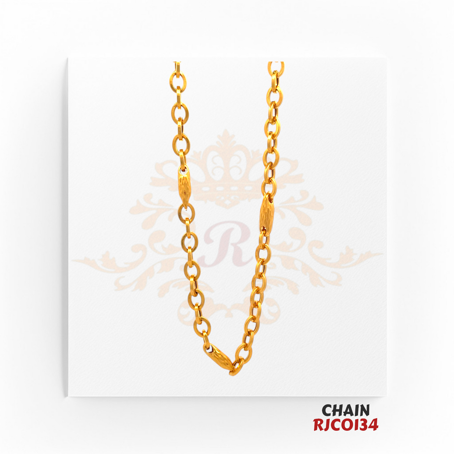 22kt Gold Chain RJC0134 | Sleek & Stylish Gold Chain | Regal Jewels