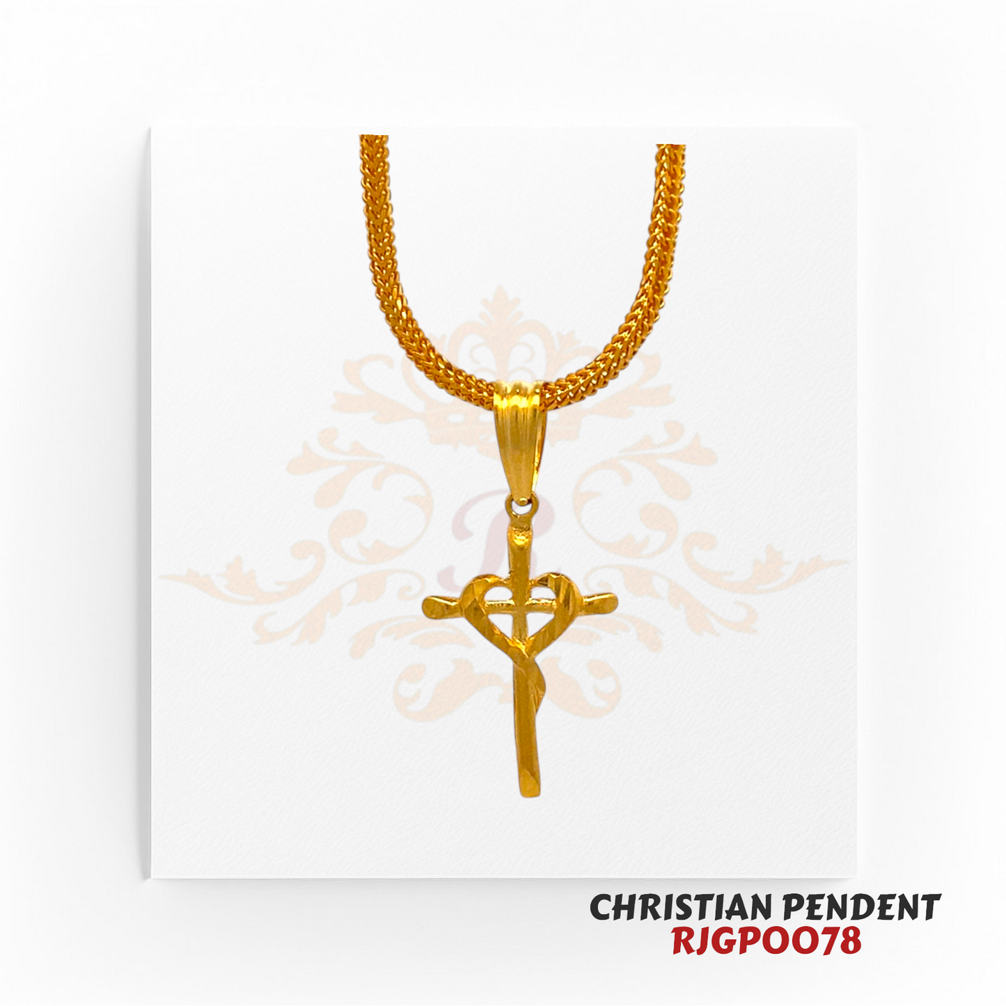 22kt Gold Christian Pendant RJGP0078 | Classic Cross Pendant | Regal Jewels