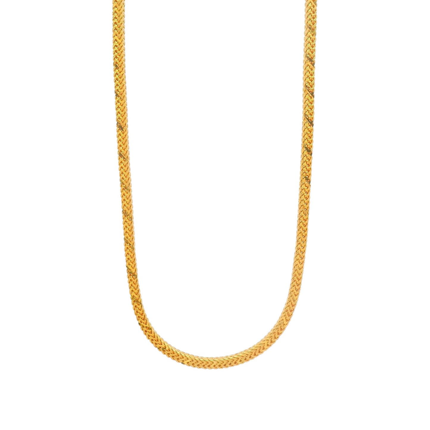 Gold chain necklace with sleek snake link pattern, elegant unisex jewelry for daily wear or gifting – Regal Jewels Chicago RJC30862
