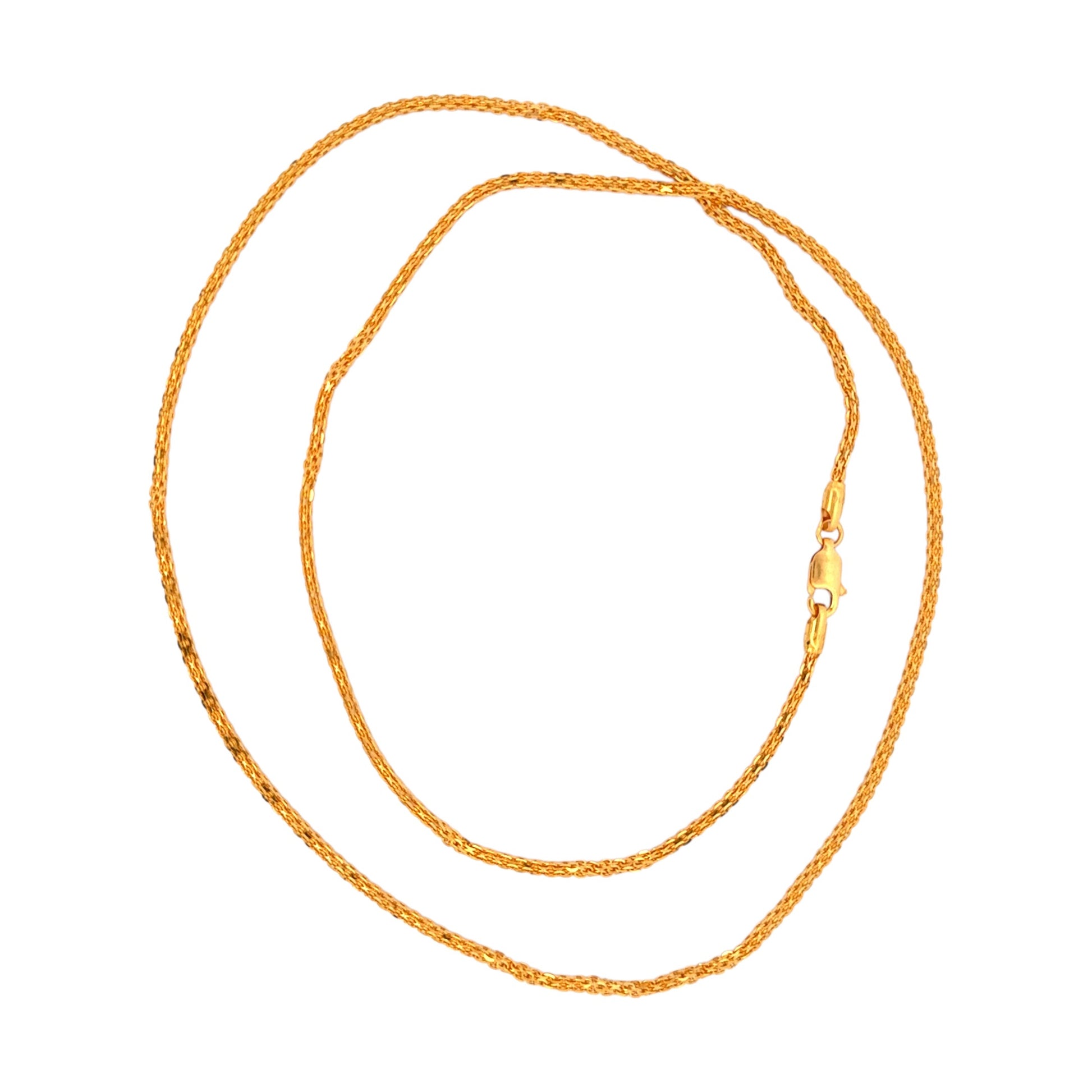 Gold chain necklace with delicate twisted rope design and secure clasp, elegant unisex jewelry – Regal Jewels Chicago RJC30864B