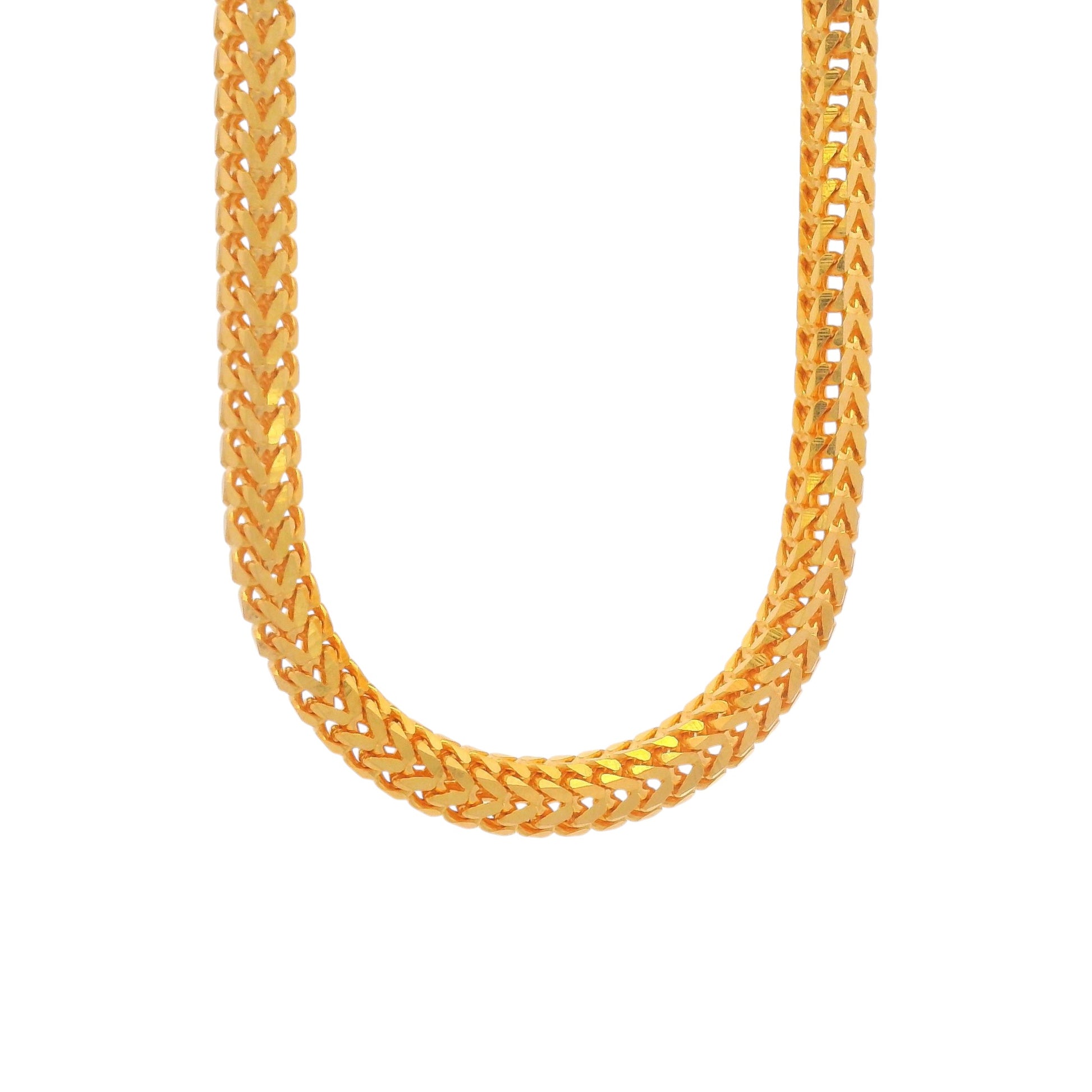 Gold chain necklace with bold chevron link design, handcrafted premium jewelry for men and women – Regal Jewels Chicago RJC30866A