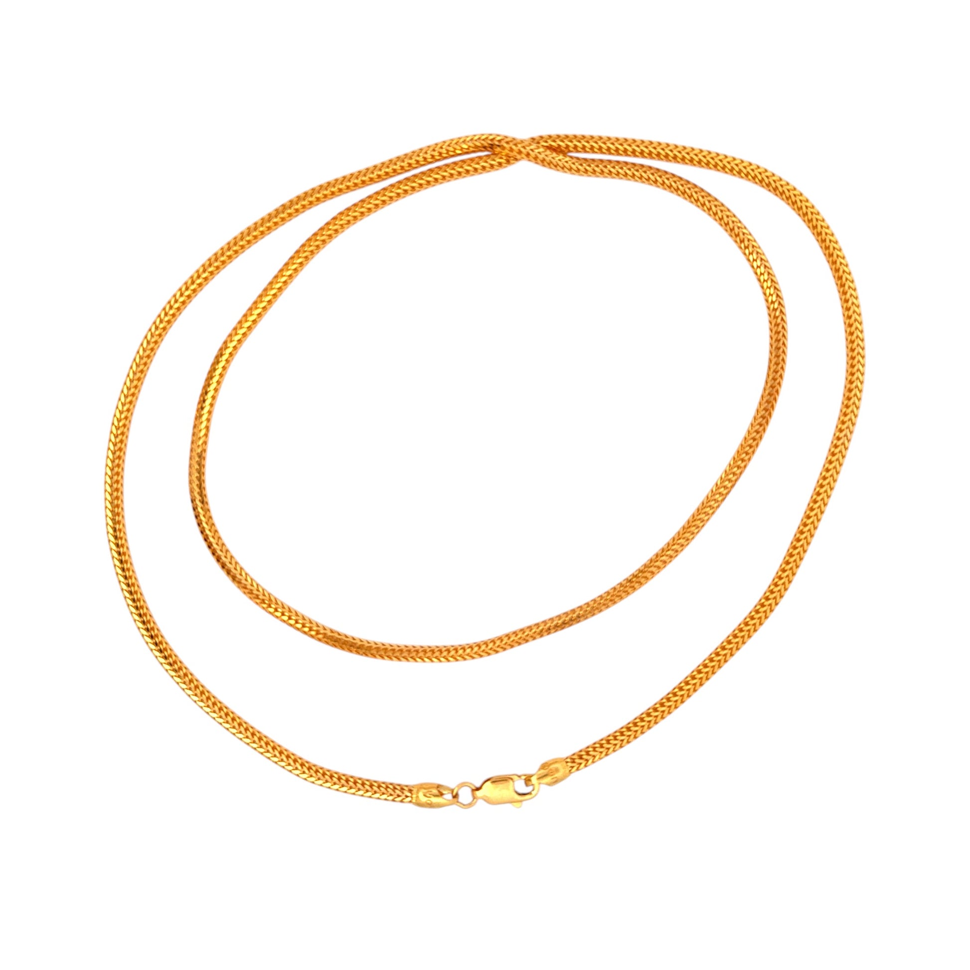 Gold chain necklace with fine snake link design and lobster clasp, elegant handcrafted unisex jewelry – Regal Jewels Chicago RJC30866B