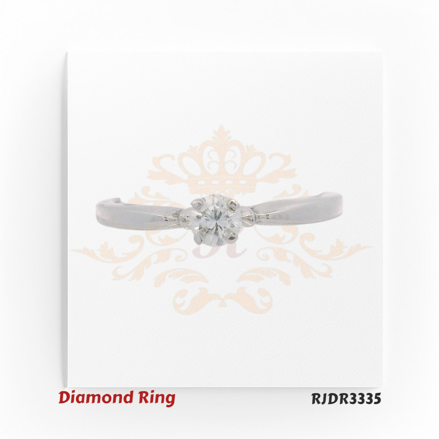 Timeless 18kt white gold ring featuring a single 0.19 ct VS-clarity diamond in a classic solitaire design. Size 6 – RJDR3335.