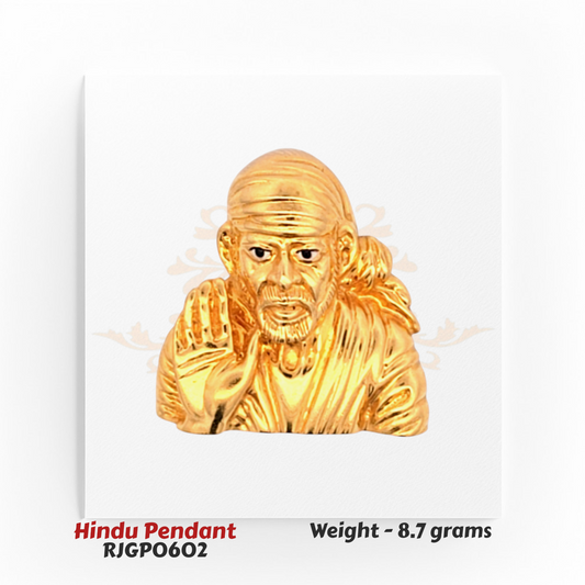 22kt Gold Sai Baba Pendant – Blessing Hand Design – 8.7 gm (RJGPO602)
