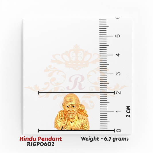 22kt Gold Sai Baba Pendant – Blessing Hand Design – 8.7 gm (RJGPO602)