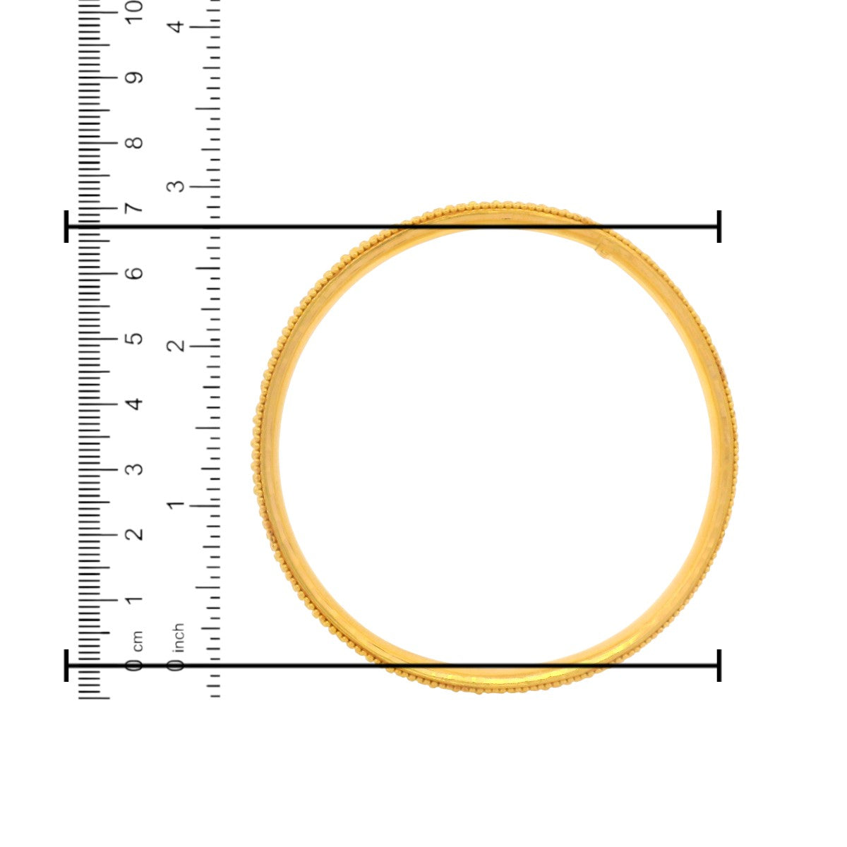 22kt Gold Ladies Bangles – Size 2.12 in, 41 gm, Beaded Border with High-Polish Finish, RJLB3005 – Regal Jewels Chicago
