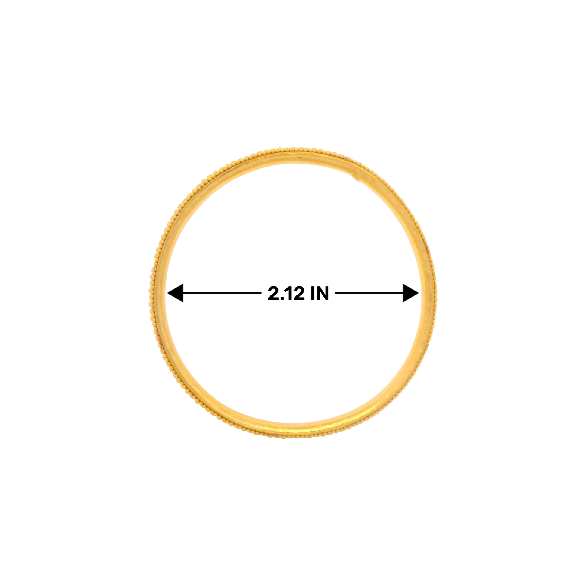 22kt Gold Bangles – Lightweight 41 gm, 2.12 in diameter, Classic Beaded Detailing, Model RJLB3005 – Regal Jewels Chicago