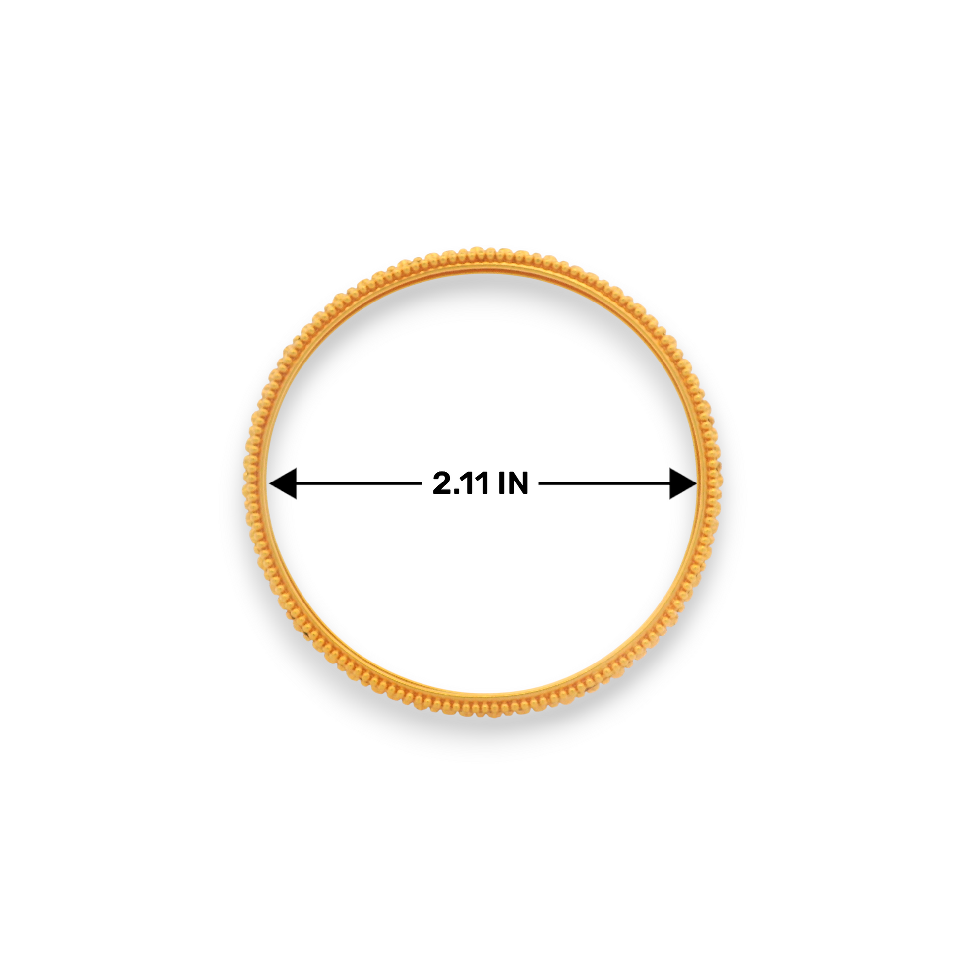 22kt Gold Ladies Bangle – 39.8 gm, 2.11 in diameter, Beaded Edge Detailing, Model RJLB3010 – Regal Jewels Chicago