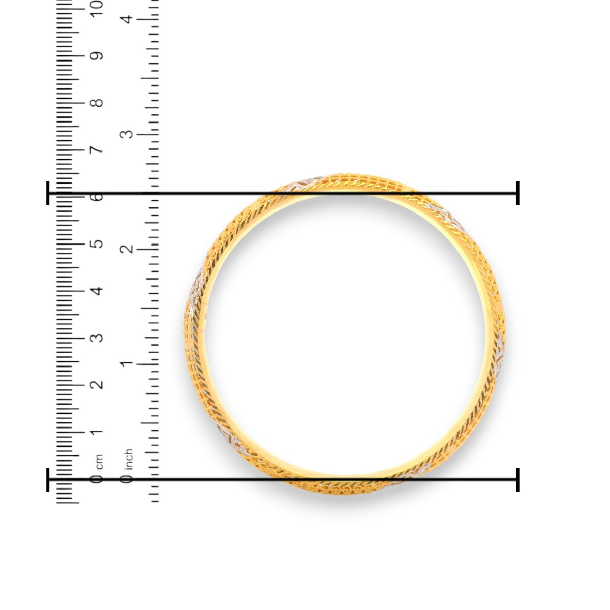 Traditional 22 karat gold bangle RJLB3396C for women, dual-tone detailing with handcrafted artistry, perfect for weddings & festive wear – Regal Jewels USA