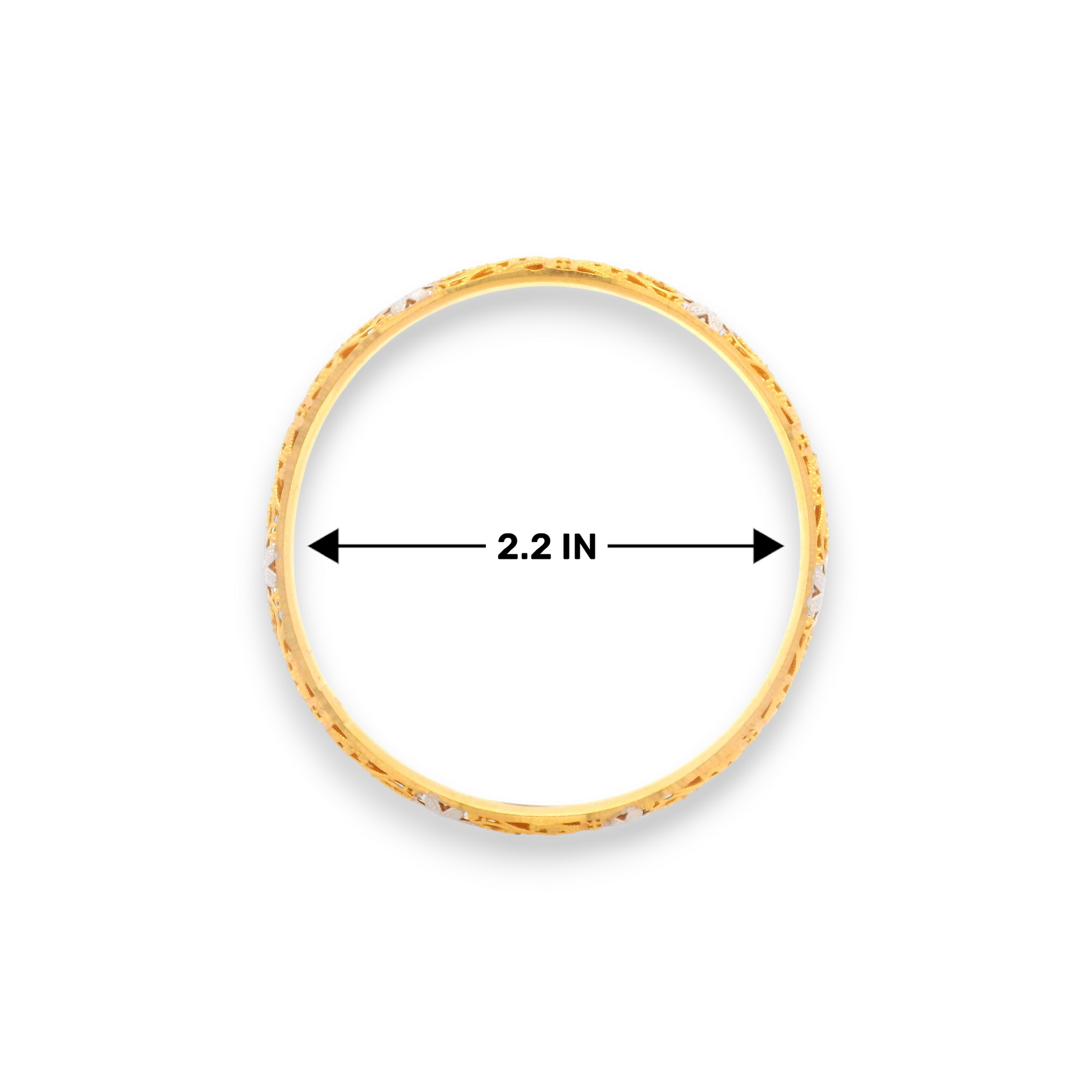 “22kt Gold Ladies Bangle RJLB3465B – 2.2 inch textured floral dual-tone design – Regal Jewels Chicago”
“Elegant women’s 22kt gold bangle RJLB3465B – 2.2 inch handcrafted floral pattern – Regal Jewels USA”
“Traditional 22kt gold ladies bangle RJLB3465B – Dual-tone etched floral design – Regal Jewels Chicago jewelry”