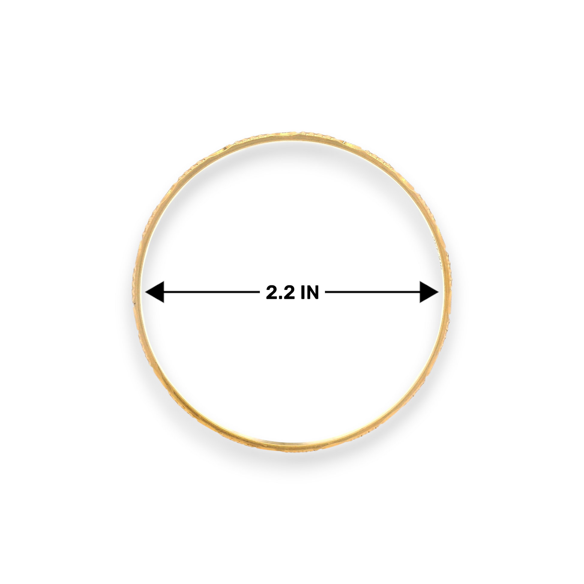 22kt Gold Bangle – Slim Kada Design, Size Reference 2.2 Inch Diameter – RJLB3541C