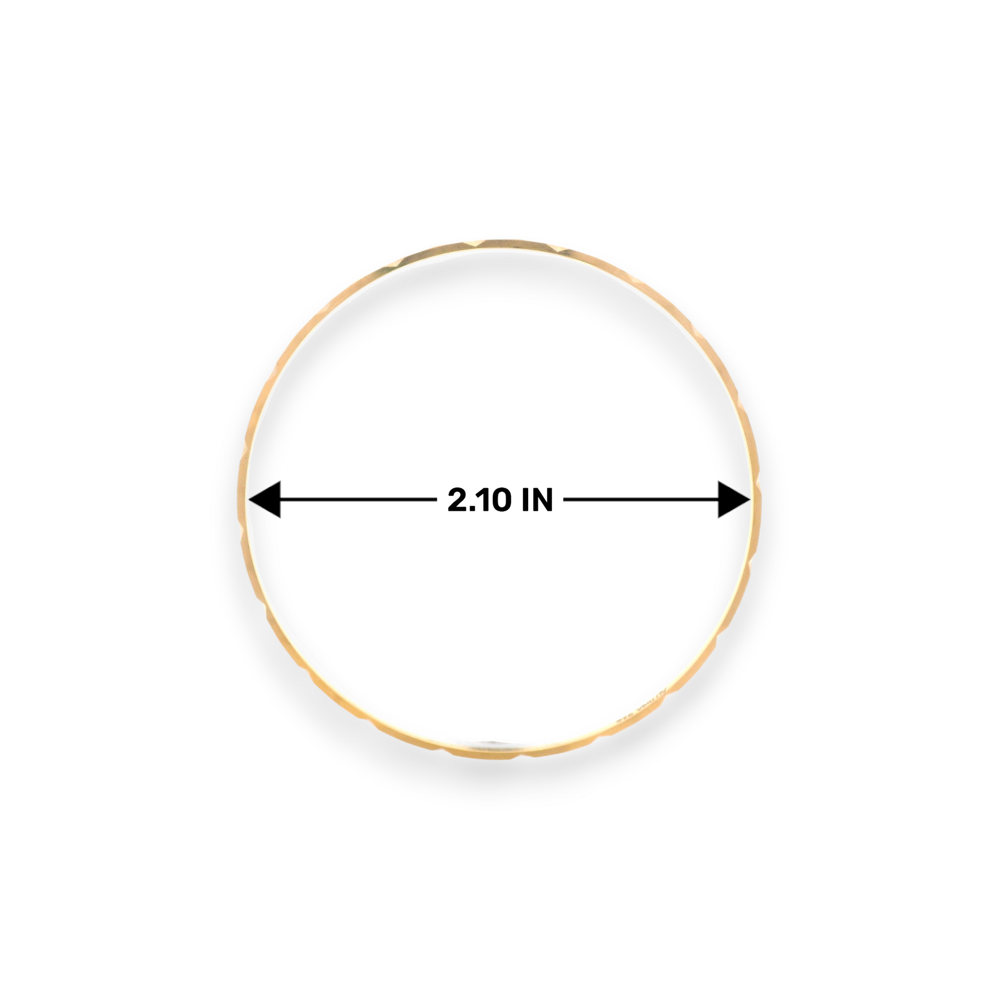 22kt Gold Ladies Bangle – Slim Kada with Faceted Design, Size 2.10 Inch Diameter – RJLB3552C