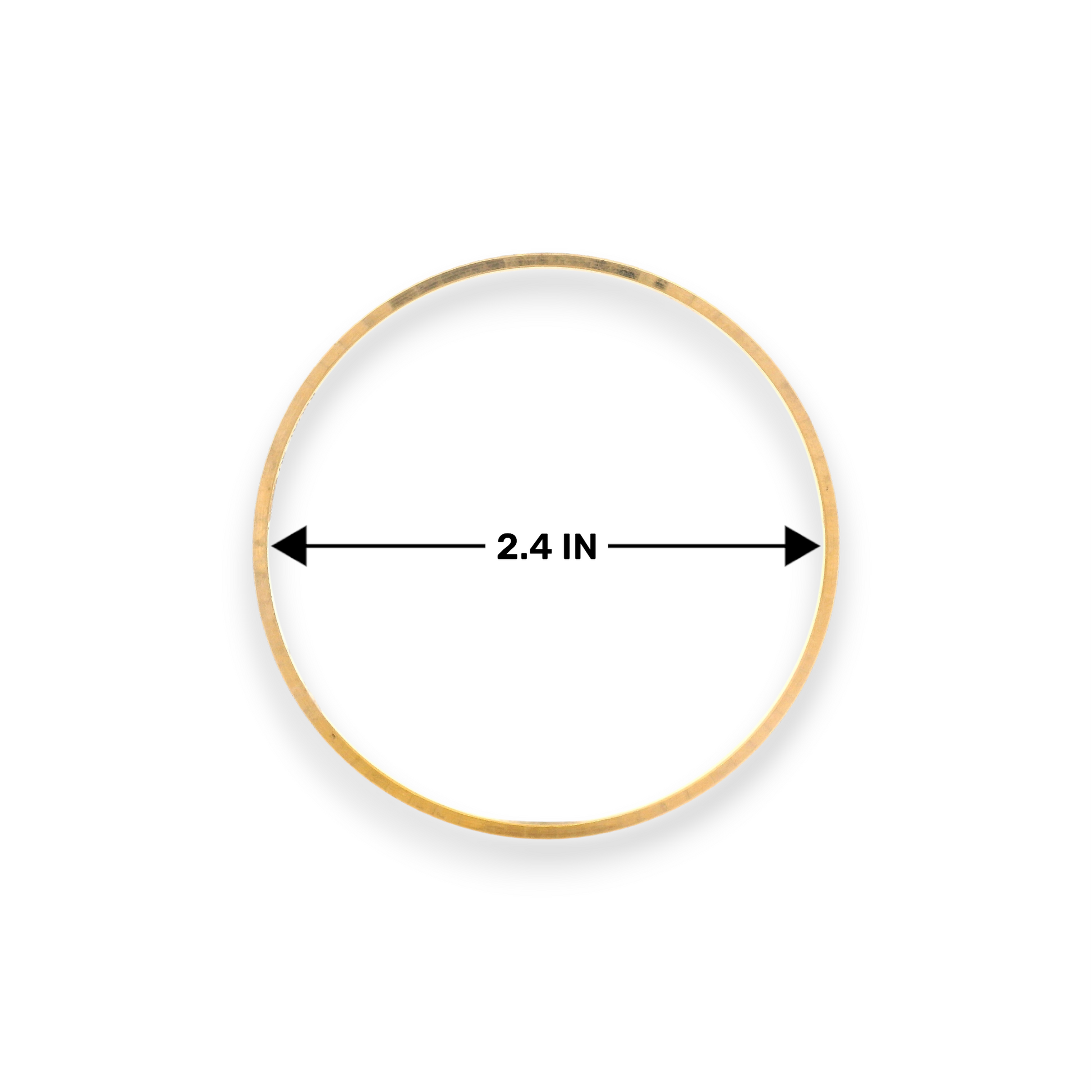 22kt Gold Ladies Bangle – Slim Kada with Hammered Finish, Size 2.4 Inch Diameter – RJLB3554C