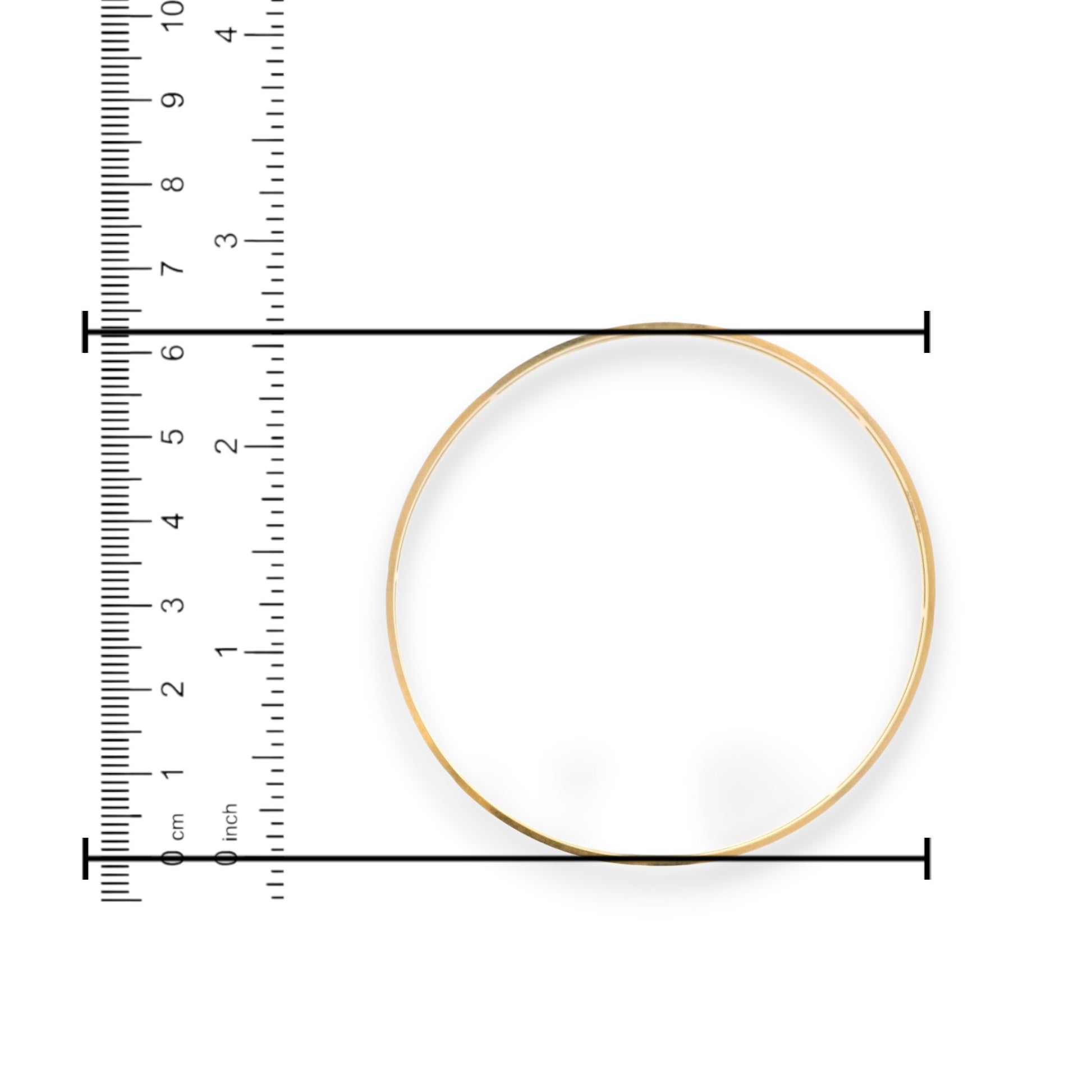 22kt Gold Bangle – Slim Kada with Elegant Detailing, Ruler Scale Measurement Reference – RJLB3558D
