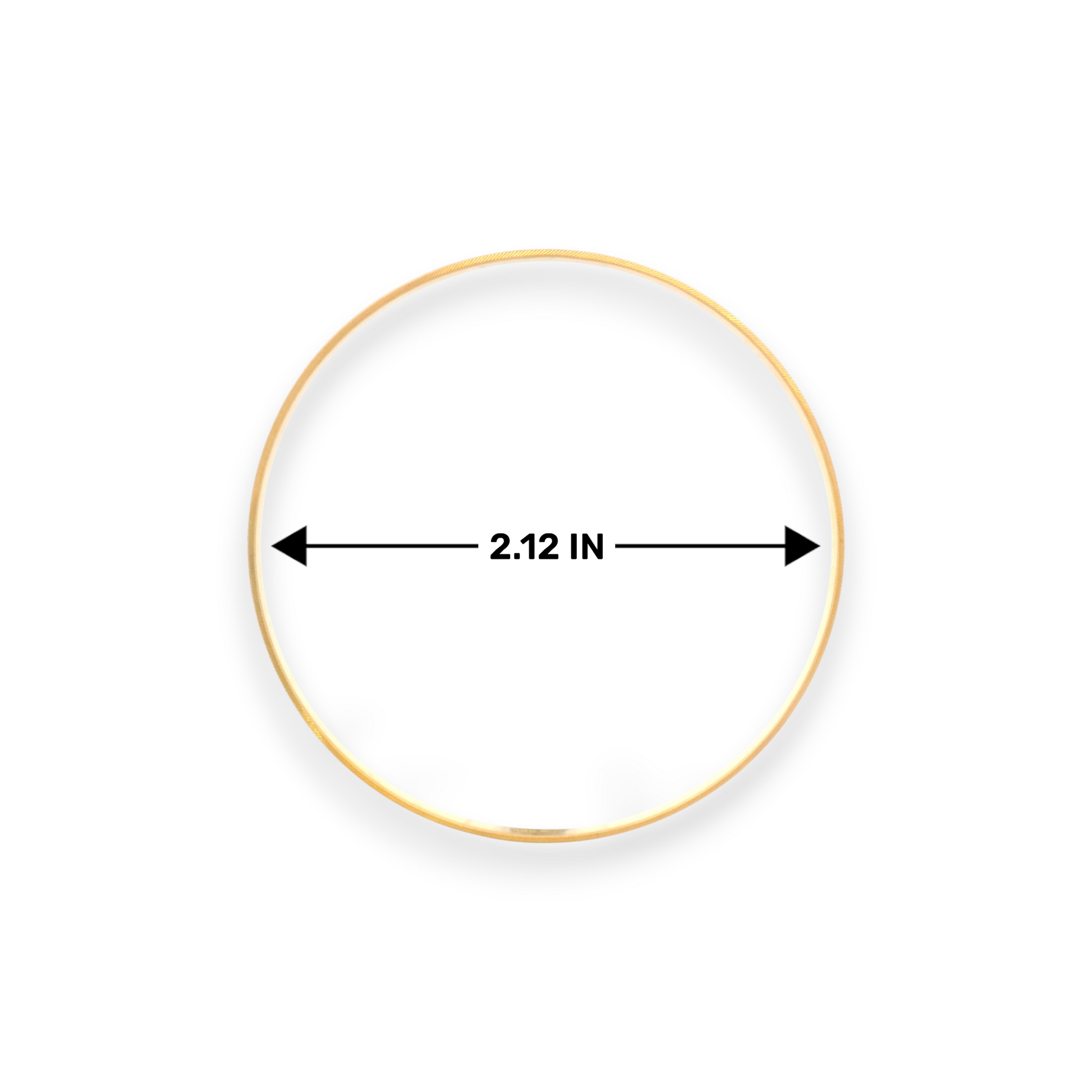 22kt Gold Ladies Bangle – Slim Kada with Sparkling Finish, Size 2.12 Inch Diameter – RJLB3563C