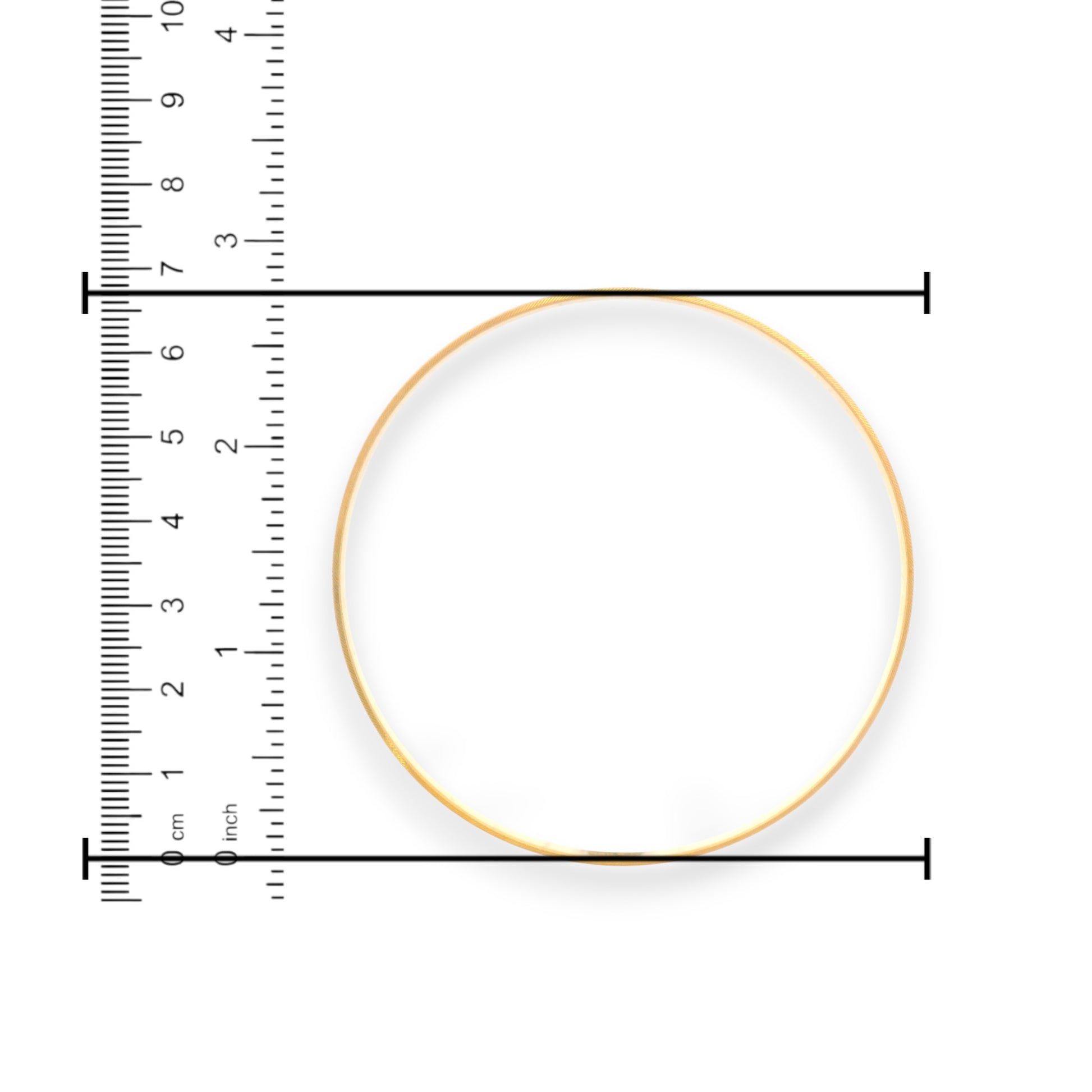 22kt Gold Bangle – Sparkle Dual Tone Kada, Ruler Scale Measurement Reference – RJLB3563D
