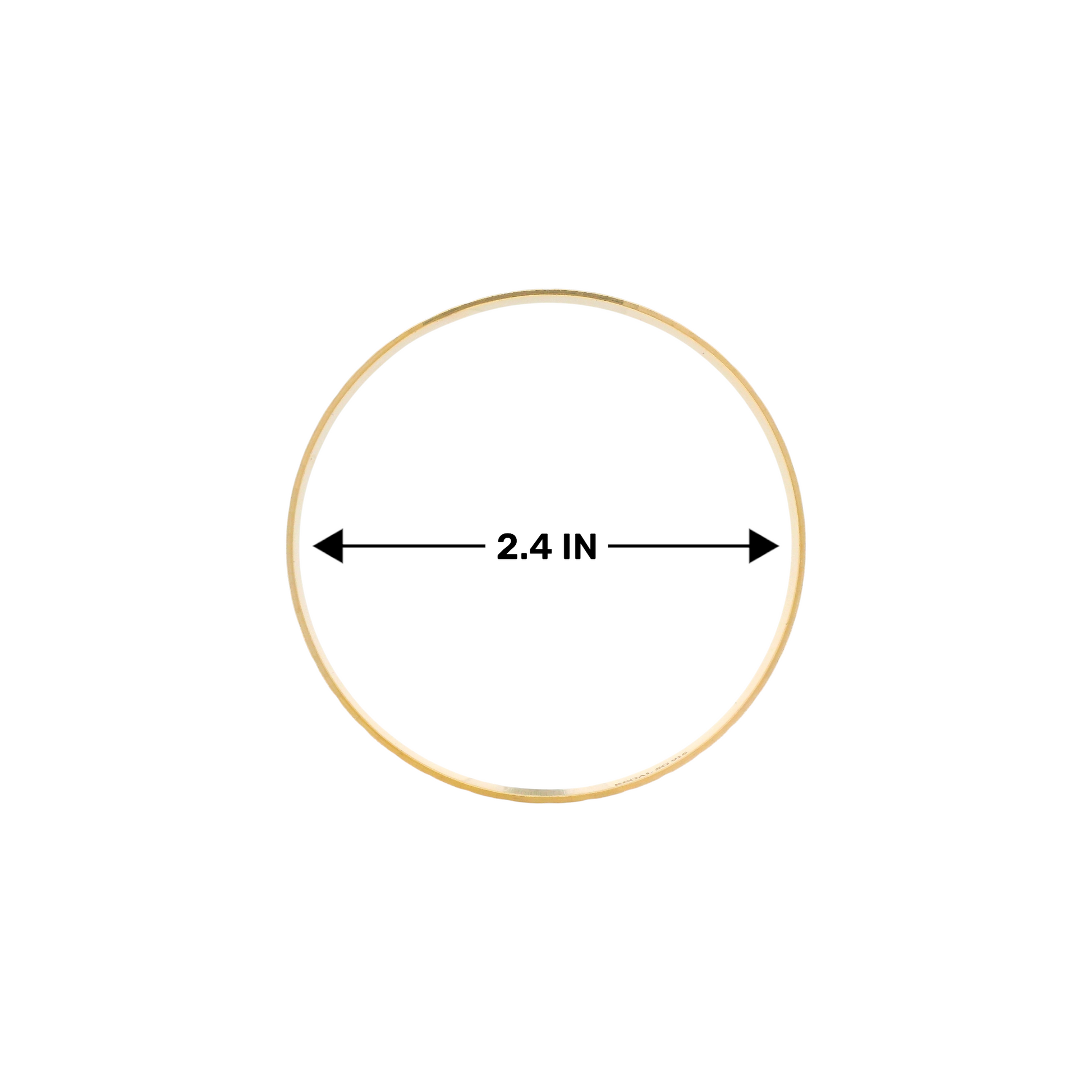 22kt Gold Ladies Bangle RJLB4021C – size 2.4 inch, single kada with engraved circular motif design, lightweight traditional daily wear bangle – Regal Jewels Chicago