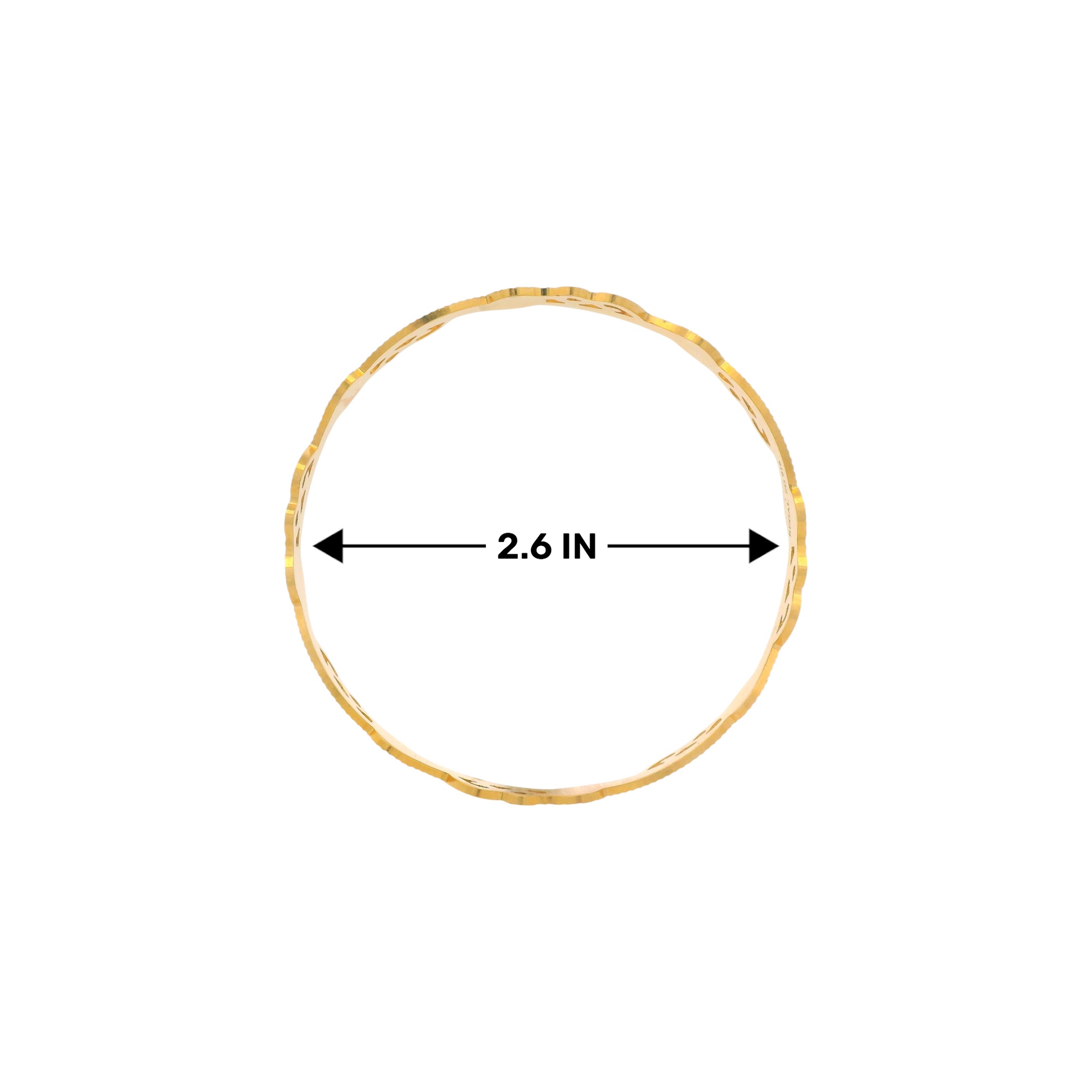 22kt Gold Ladies Bangles RJLB4025 – Intricate filigree design with textured patterns and bold accents, traditional Indian gold jewelry set for women – Regal Jewels Chicago