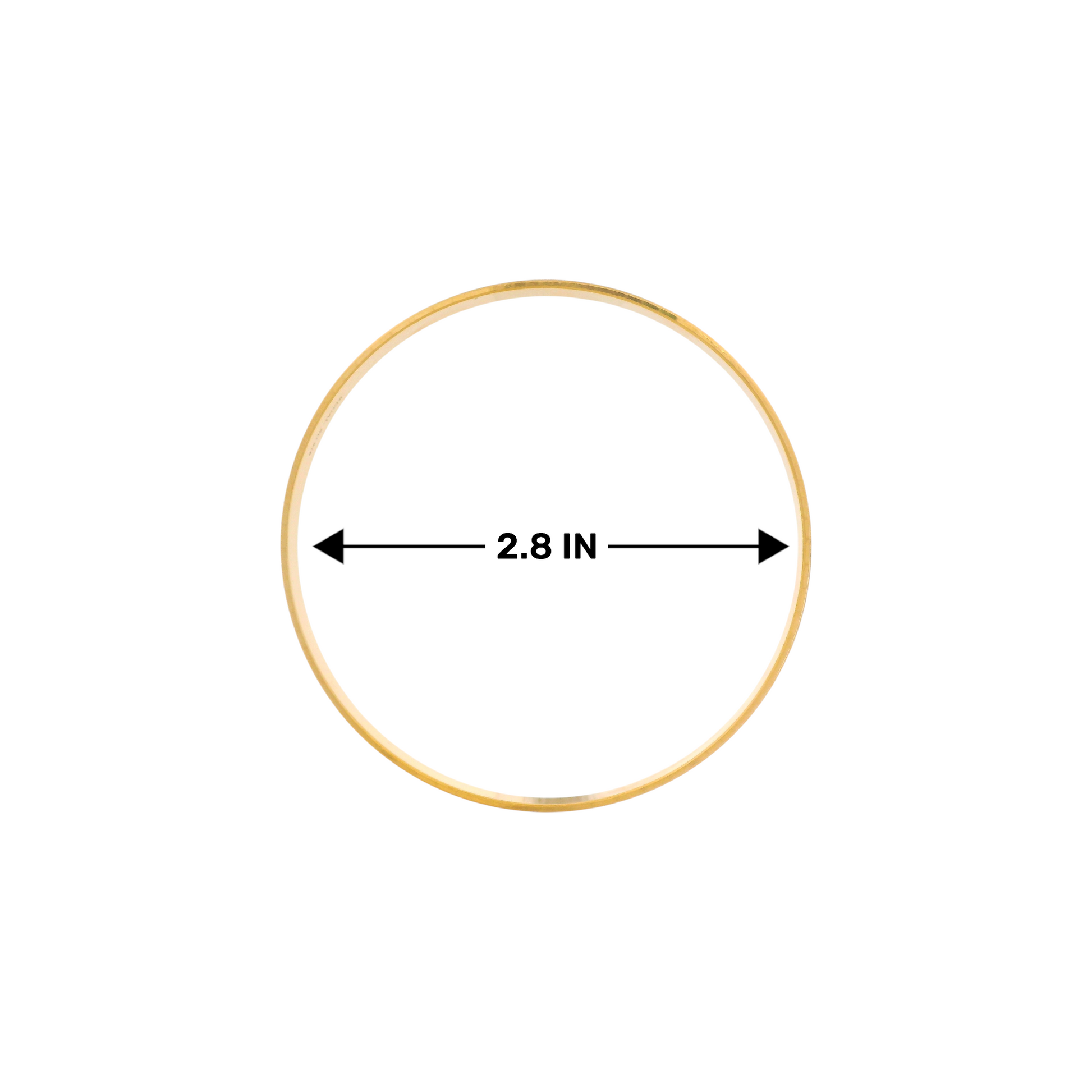 22kt Gold Ladies Bangle RJLB4027C – Classic textured gold bangle, size 2.8 inch, elegant lightweight women’s jewelry – Regal Jewels Chicago