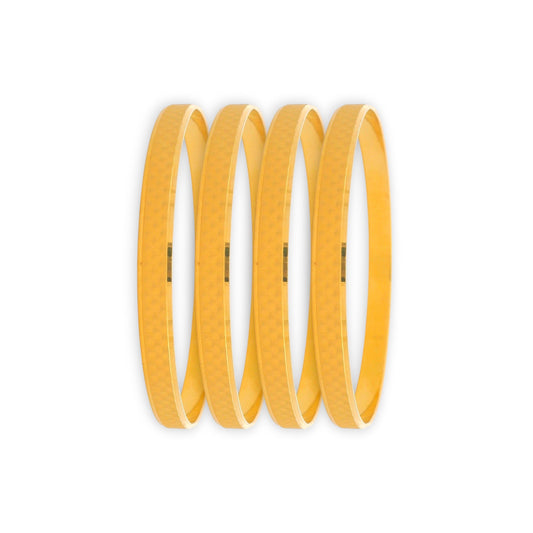 22kt Gold Ladies Bangles RJLB4027 – Sleek hammered polished finish, elegant 4-piece plain kada bangle set for women – Regal Jewels Chicago