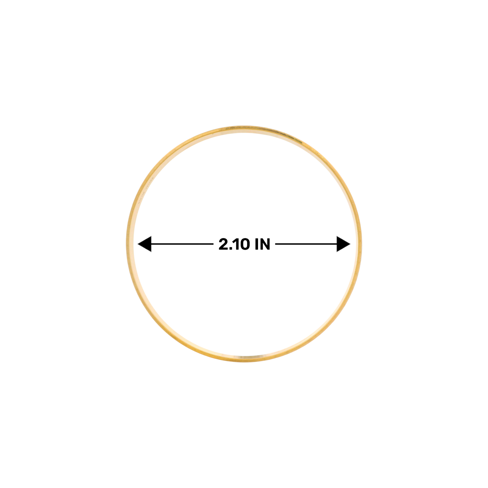 22kt Gold Ladies Bangle RJLB4029C – 2.10 inch slim round plain finish lightweight design, elegant single gold bangle – Regal Jewels Chicago