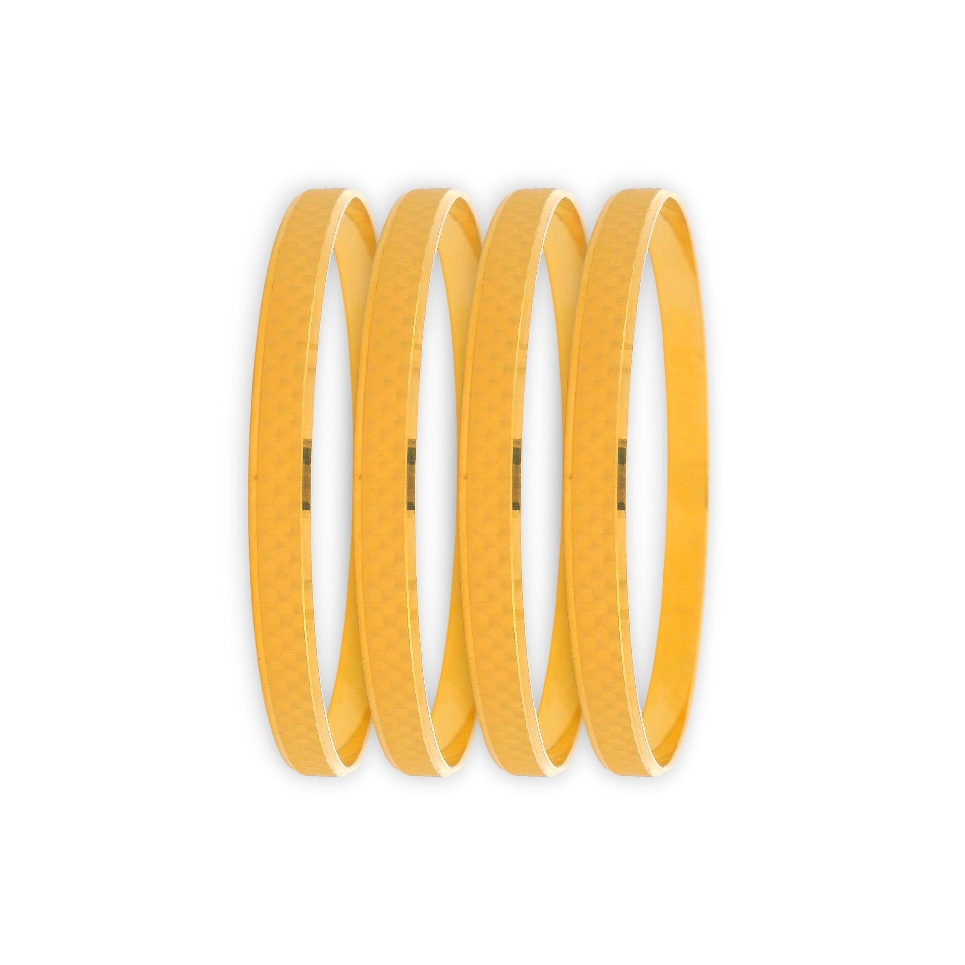 22kt Gold Ladies Bangles RJLB4029 – Smooth polished plain kada design, elegant 4-piece lightweight gold bangle set for women – Regal Jewels Chicago