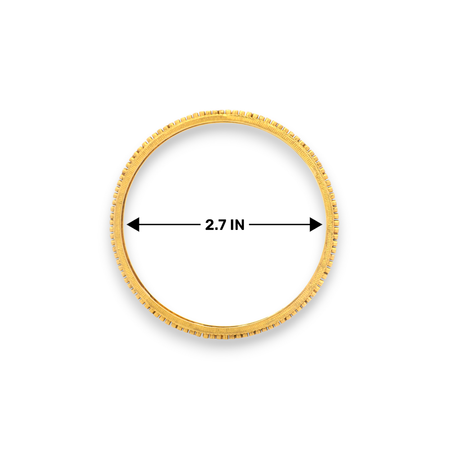 “22kt Gold Ladies Bangle RJLB4030B – Sleek cut-edge design, 2.7 inch size – Regal Jewels Chicago”
“Elegant women’s 22kt gold bangle RJLB4030B – Minimalist handcrafted finish – Regal Jewels USA jewelry”
“Traditional 22kt gold ladies bangle RJLB4030B – Classic round shape with fine detailing – Regal Jewels Chicago”