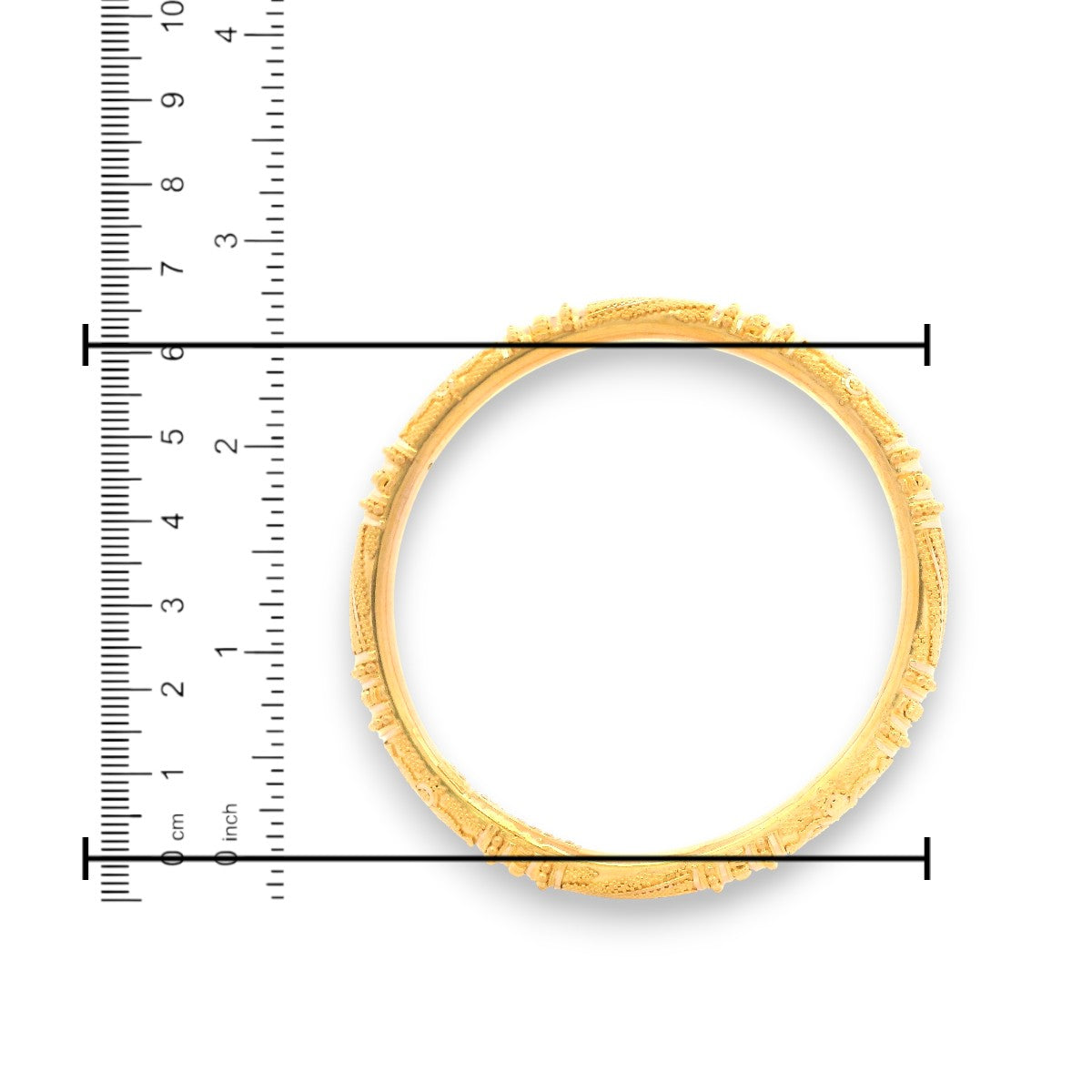 Traditional 22 karat gold women’s bangle RJLB4031C, artisan handcrafted with intricate motifs and classic finish, perfect bridal and festive jewelry – Regal Jewels USA