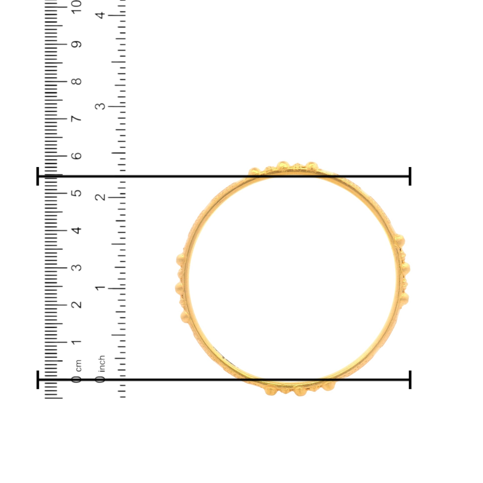 22kt Gold Ladies Bangle RJLB4033B – Unique textured design with beaded detailing, handcrafted traditional Indian jewelry – Regal Jewels Chicago