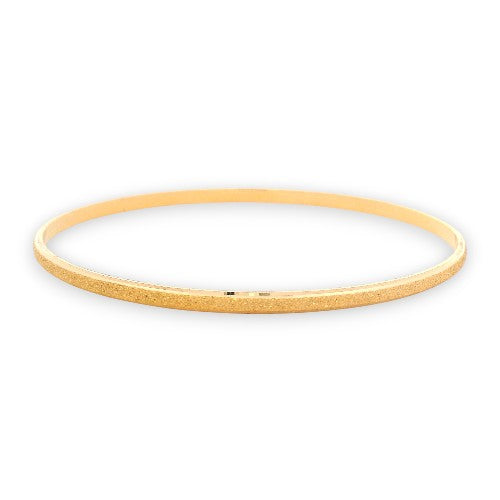Single 22kt Gold Ladies Bangle – Slim textured finish, Size 2.6 in | Model RJLB4036 – Regal Jewels Chicago