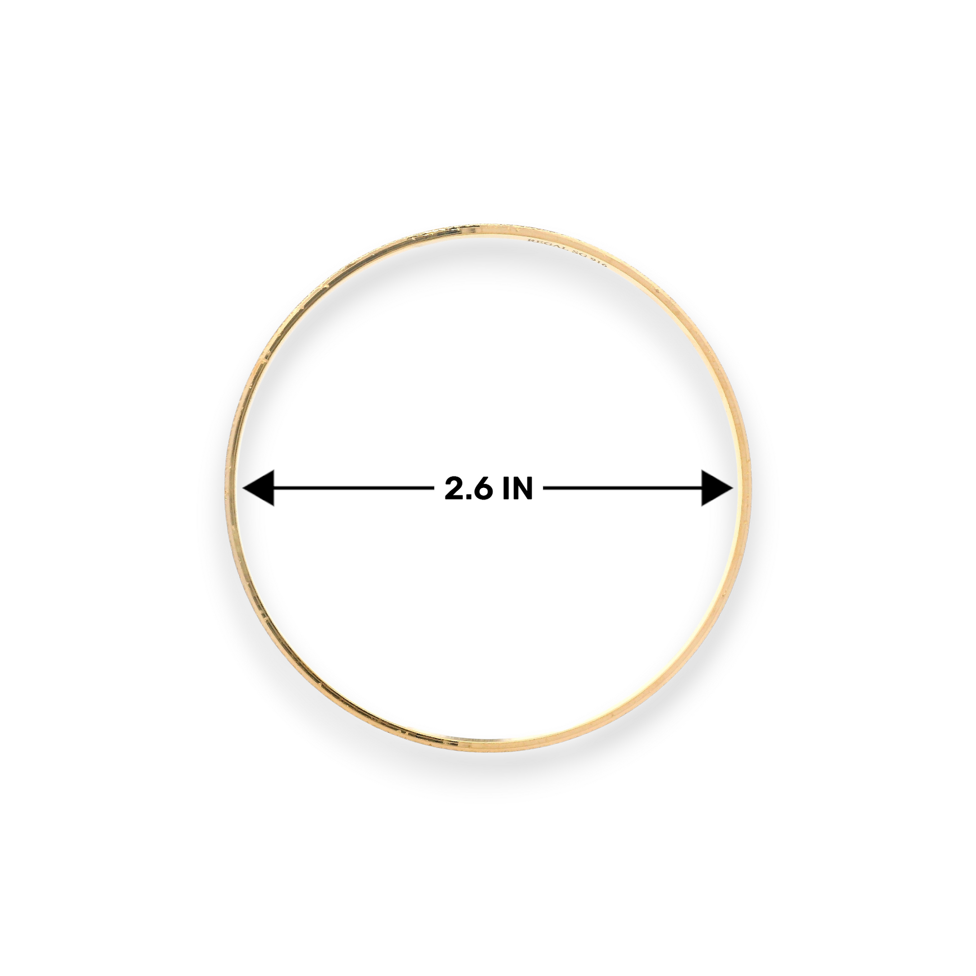 22kt Gold Ladies Bangles – 2.6 in diameter measurement | Model RJLB4036 – Regal Jewels Chicago