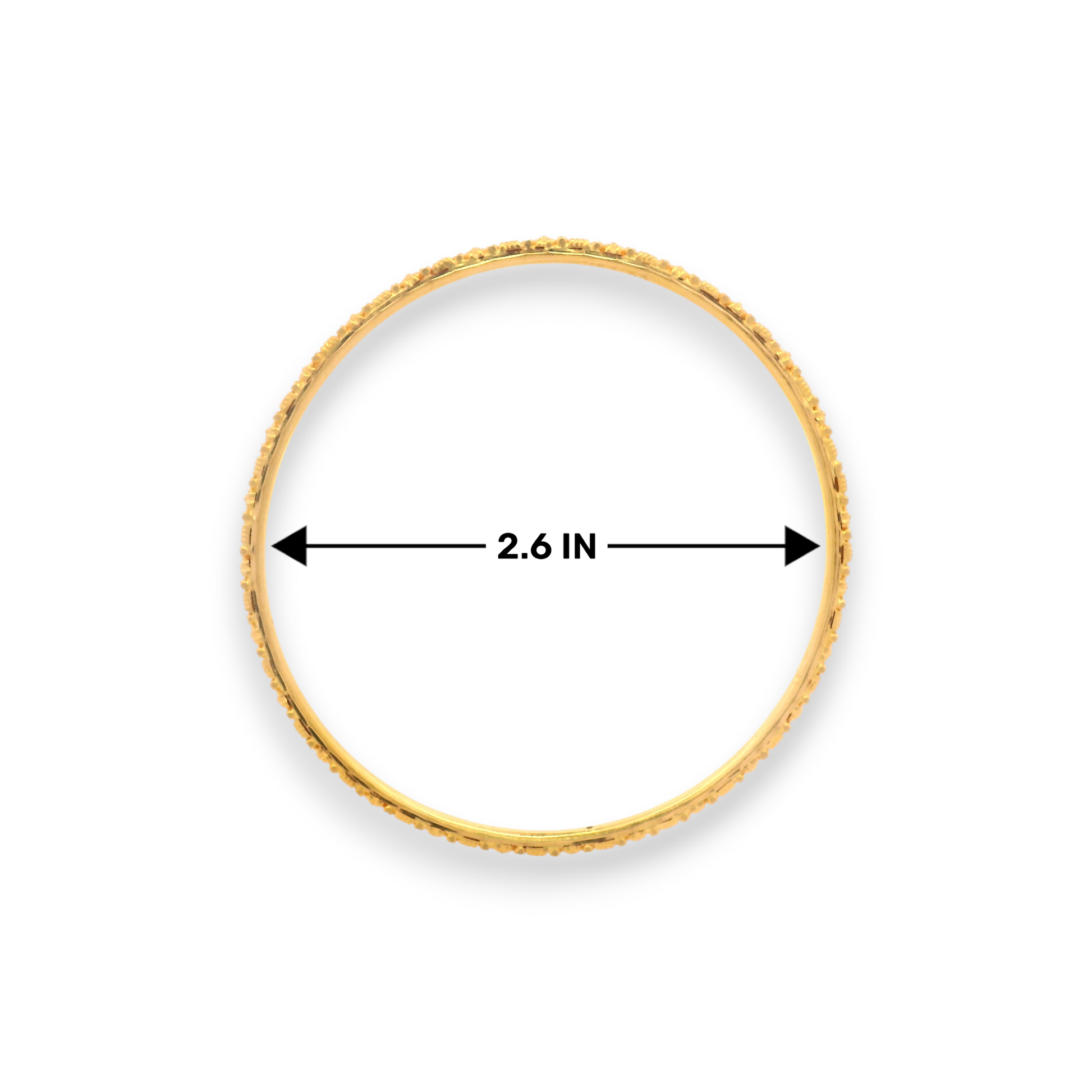 22kt Gold Ladies Bangles – 2.6 in diameter measurement | Model RJLB4037 – Regal Jewels Chicago