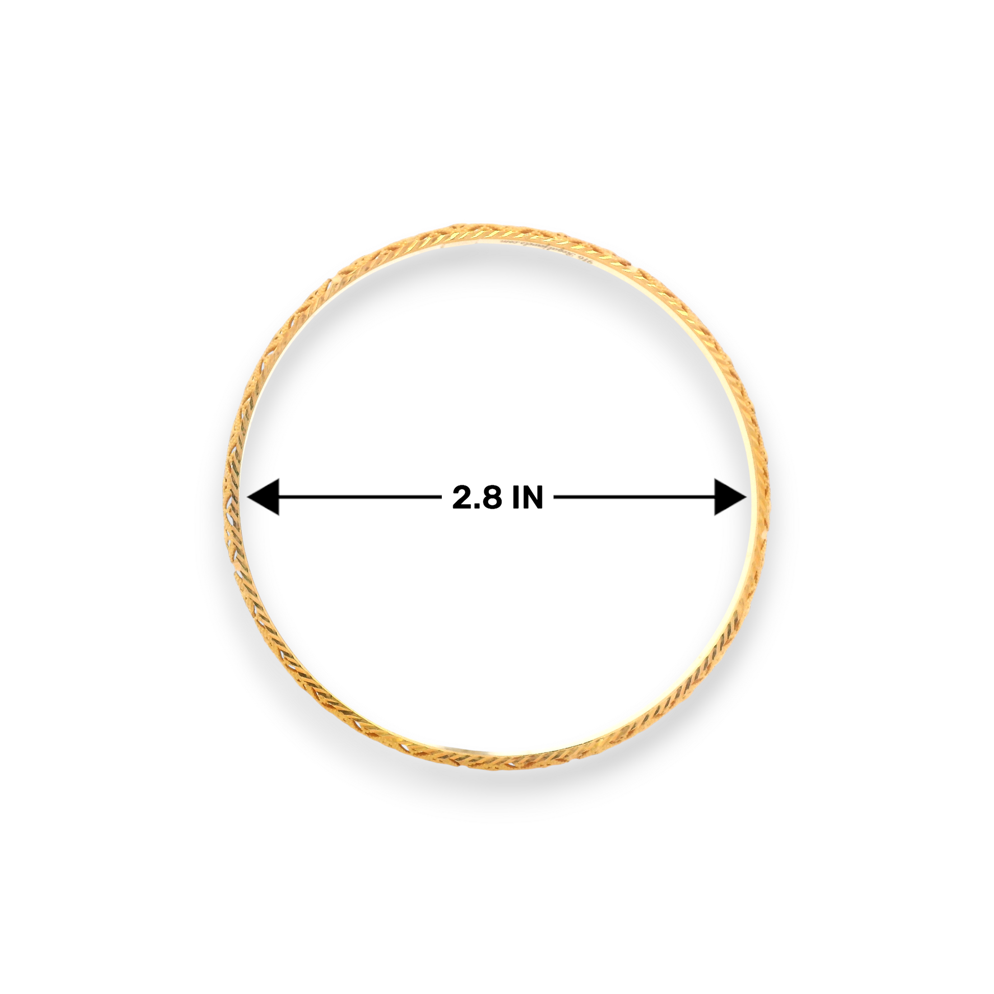 22kt Gold Ladies Bangles – 2.8 in diameter measurement | Model RJLB4039 – Regal Jewels Chicago