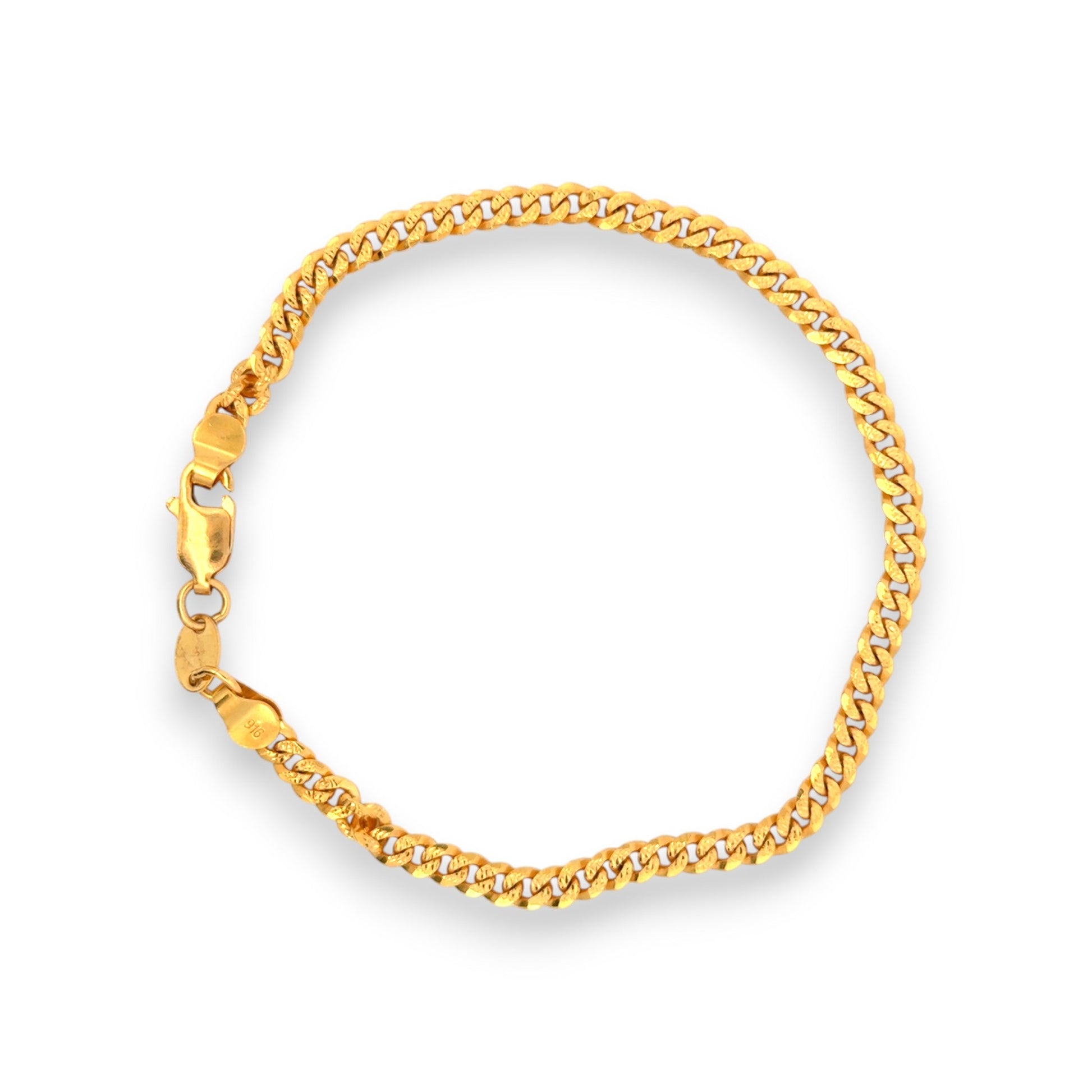 Classic 22kt Gold Curb Chain Bracelet for Women – Minimalist and Durable Design for Elegant Style – Regal Jewels RJLB4042a