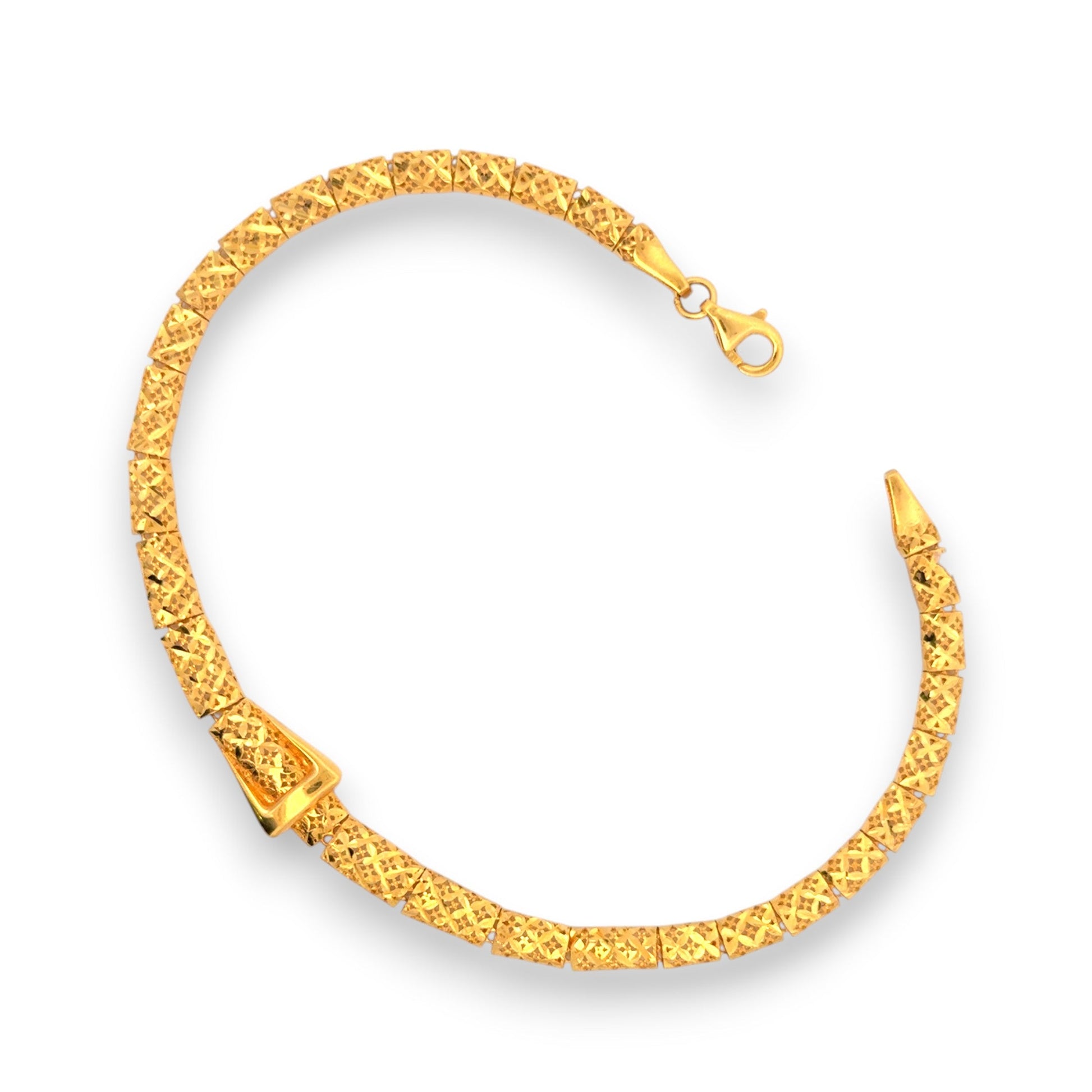22kt Gold Geometric Bracelet with Laser-Cut Finish and Angular Detailing – Modern Lightweight Design – Regal Jewels RJLB4046a