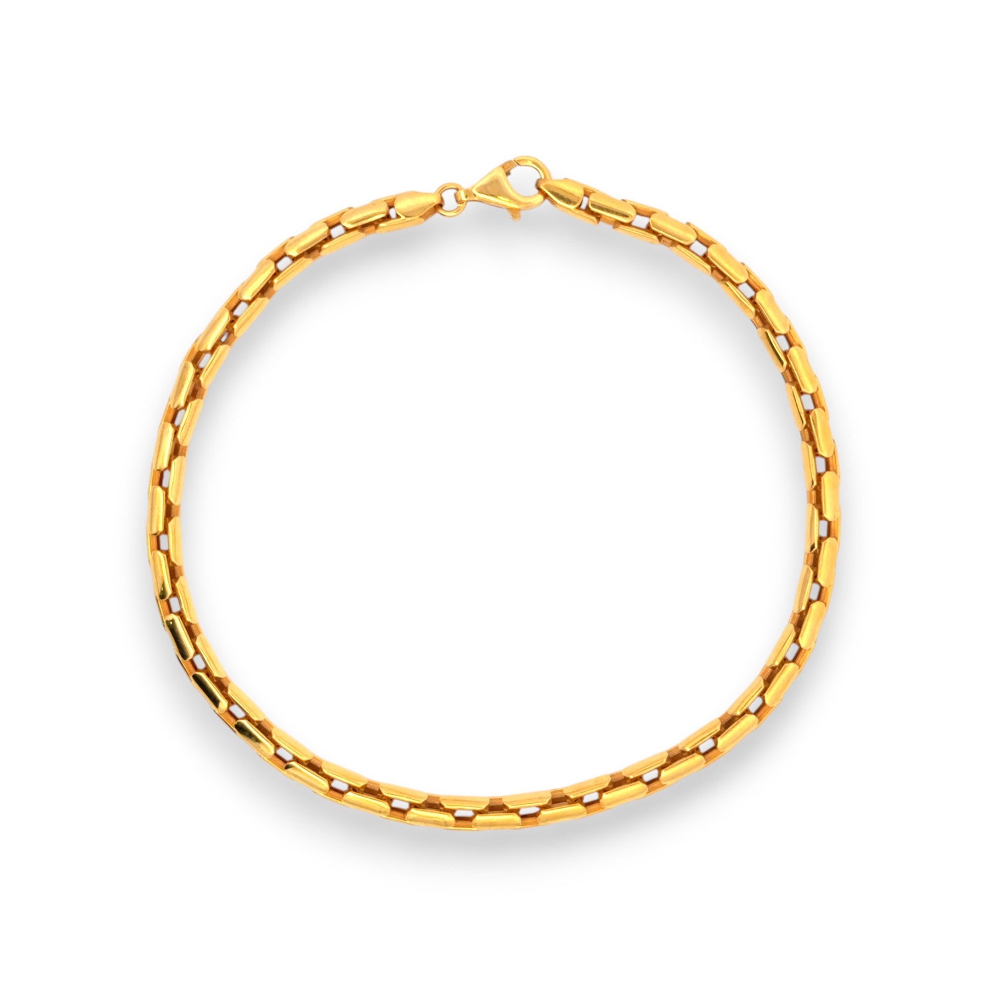 22kt Dual-Tone Gold Bracelet with Fine Textured Ball Links – Charming and Dainty Women’s Bracelet – Regal Jewels RJLB4047a