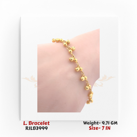 Delicate Gold Bead Dangling Ladies Bracelet – RJLB3999