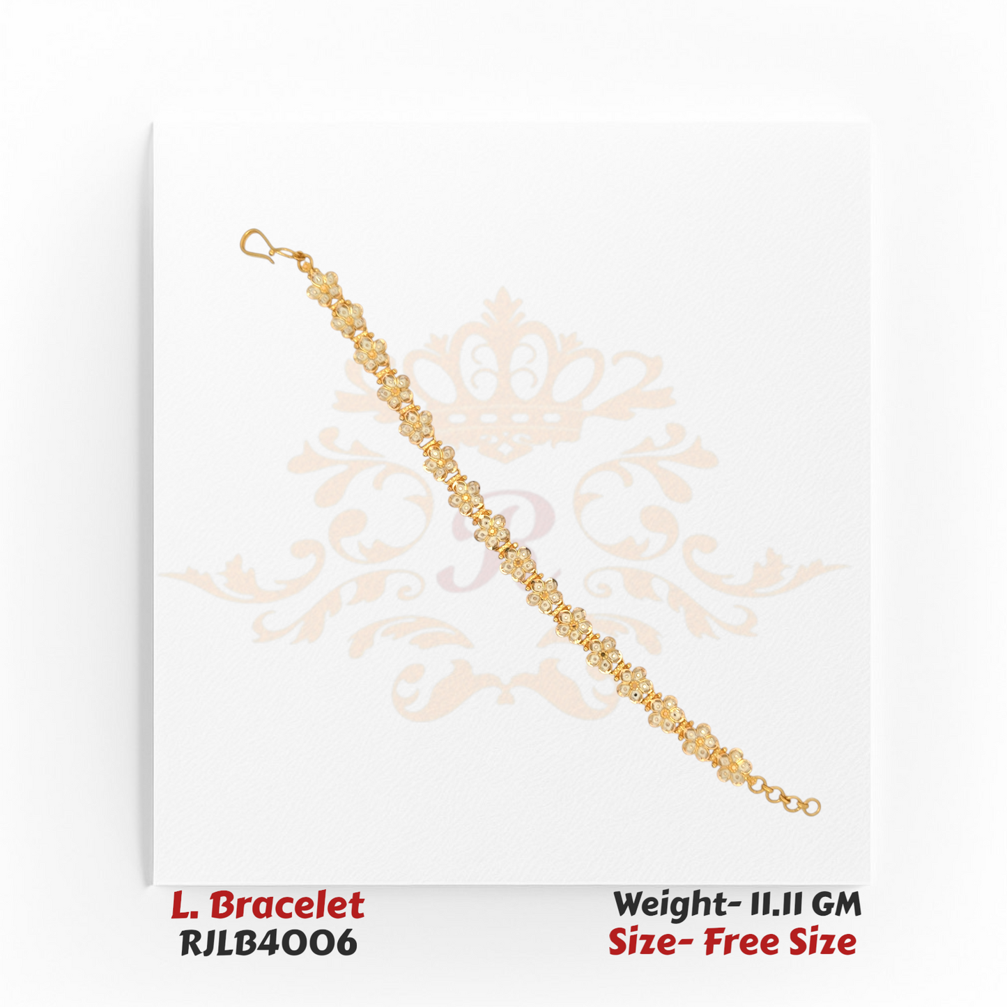 Intricate Floral Link Ladies Bracelet – RJLB4006