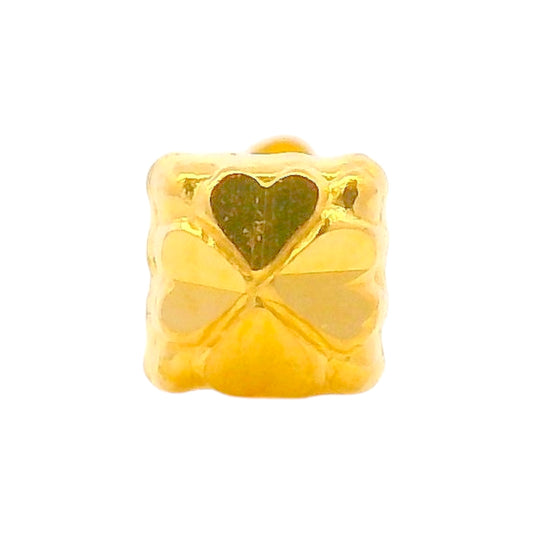 Regal Jewels RJLN0007 22k yellow gold ladies nosepin with square floral engraved design, lightweight stud nose pin, elegant gold nose stud for women, ethnic Indian bridal jewelry, everyday wear gold nose ring, handcrafted traditional nose piercing jewelry – Regal Jewels Chicago