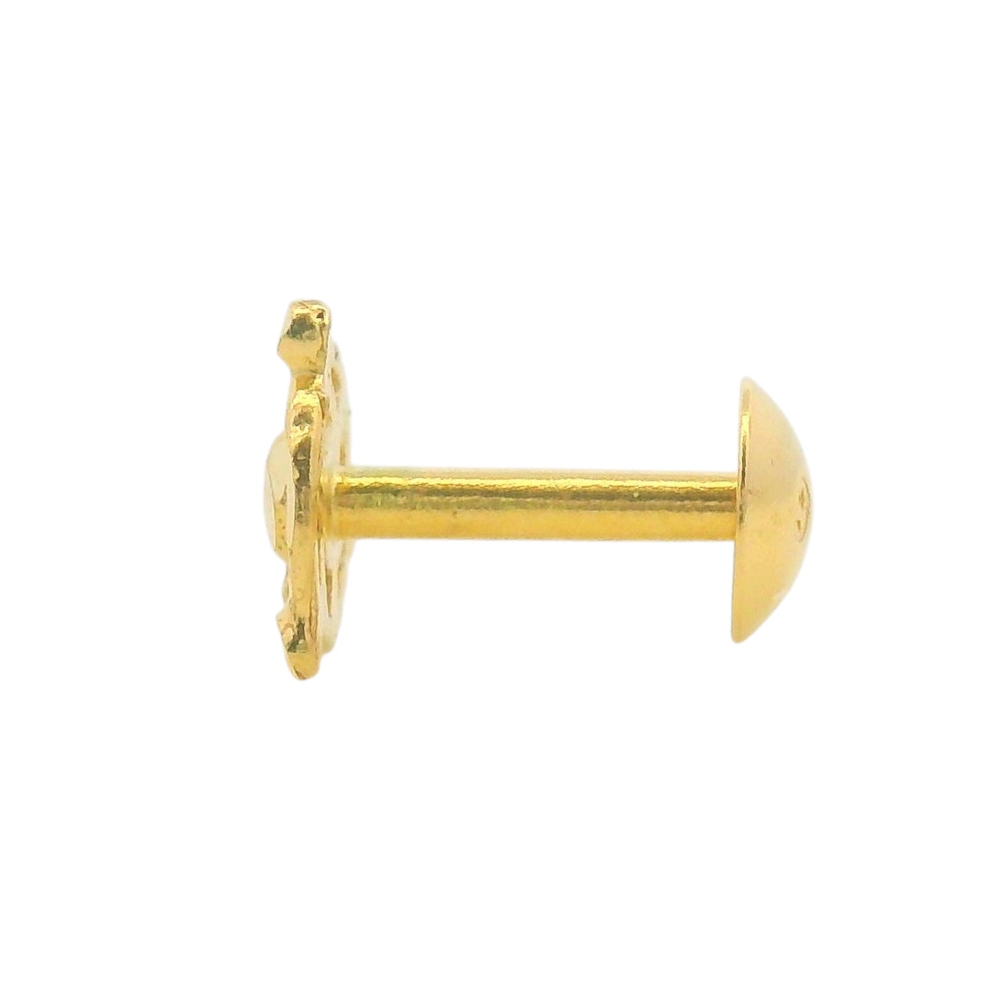 Regal Jewels RJLN0011B 22k yellow gold ladies nosepin with intricate floral circular cutwork design, lightweight stud nose pin, elegant gold nose stud for women, ethnic Indian bridal jewelry, everyday wear gold nose ring, handcrafted traditional nose piercing jewelry – Regal Jewels Chicago