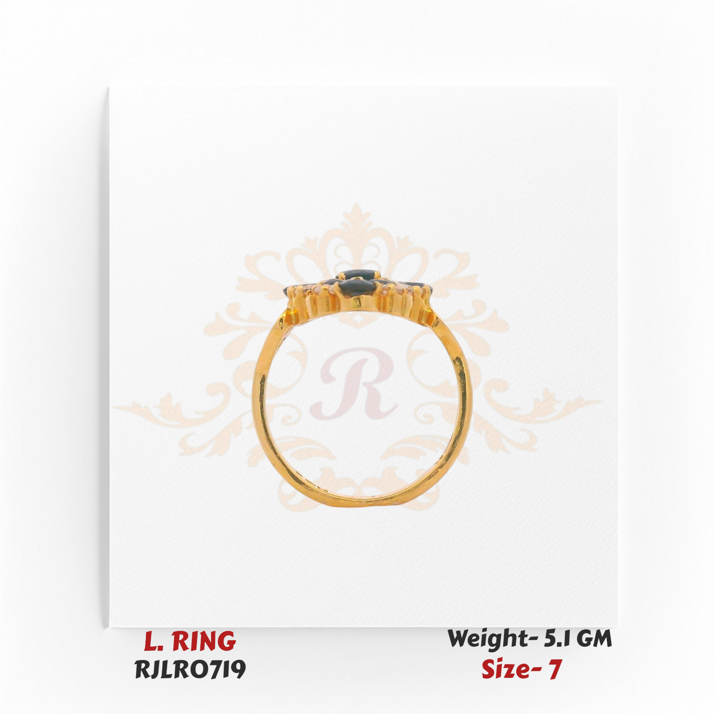 Blue & White Cluster Ladies Ring – RJLR0719