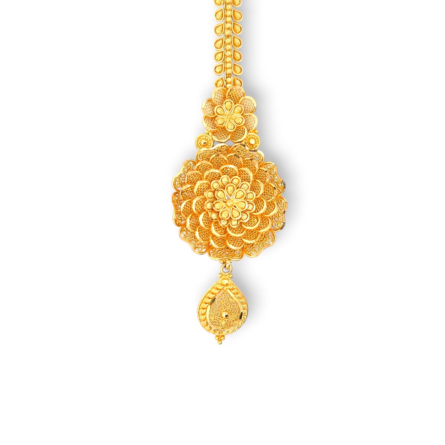 22kt Gold Tikka with Intricate Three-Dimensional Floral Design – Traditional and Exquisite Bridal Jewelry – Regal Jewels RJLT3031A