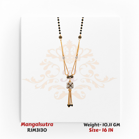 Radiant Dual-Strand Mangalsutra with Sparkling Pendant – RJM3130