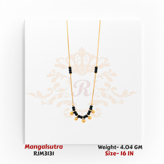 Charming Gold Bead Drop Mangalsutra – RJM3131